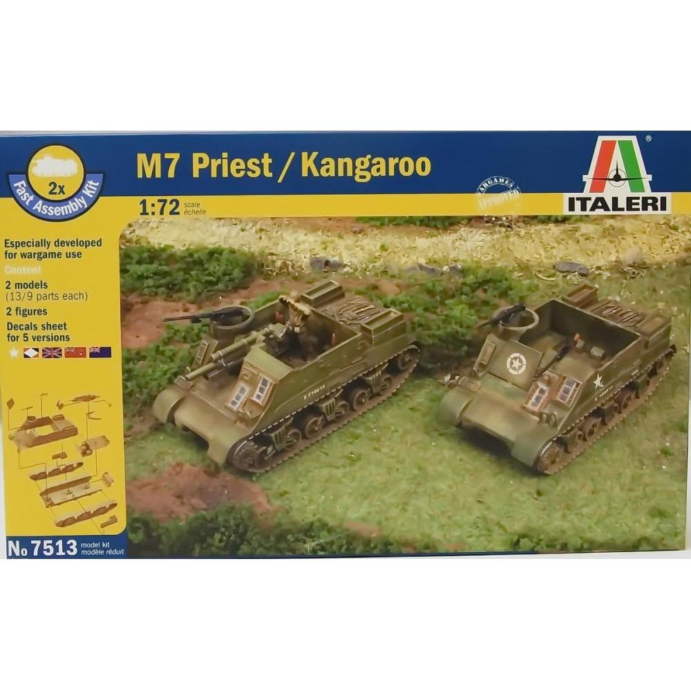 Modelo Italeri 1:72 US M7 Priest 105mm Tanque de Plástico