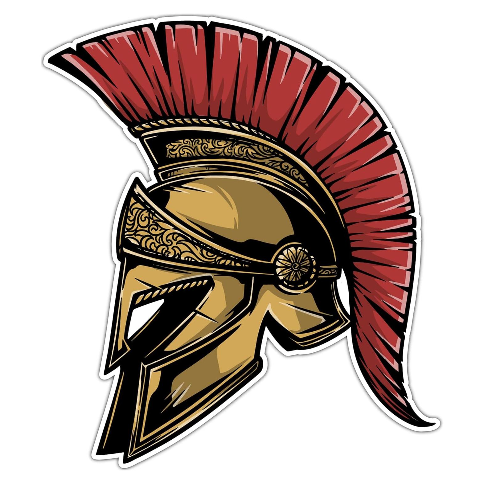 Calcomanía Casco Espartano Guerrero Vinilo 10x12 cm
