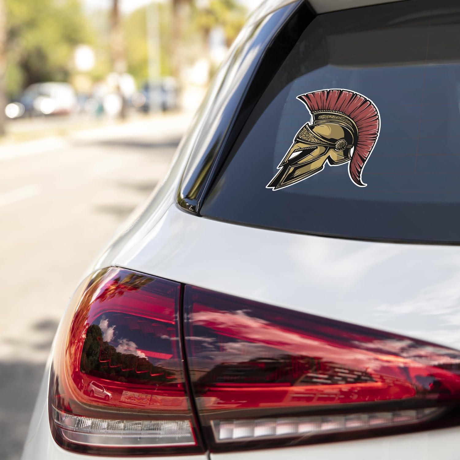 Calcomanía Casco Espartano Guerrero Vinilo 10x12 cm