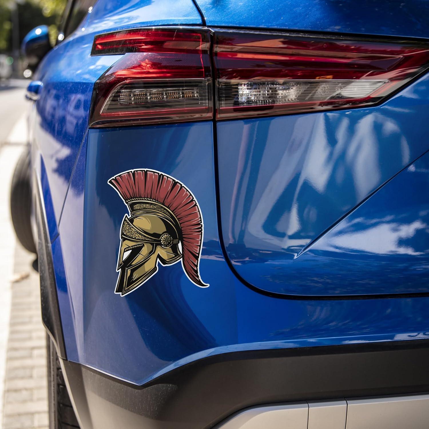 Calcomanía Casco Espartano Guerrero Vinilo 10x12 cm