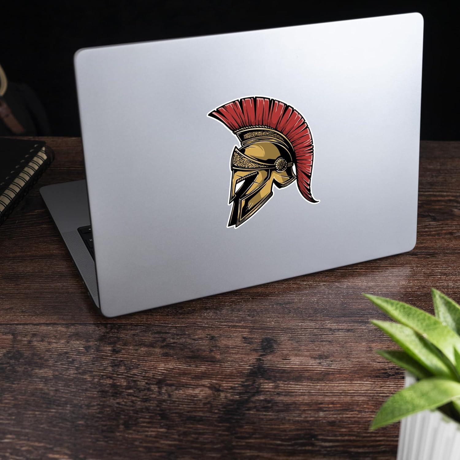 Calcomanía Casco Espartano Guerrero Vinilo 10x12 cm