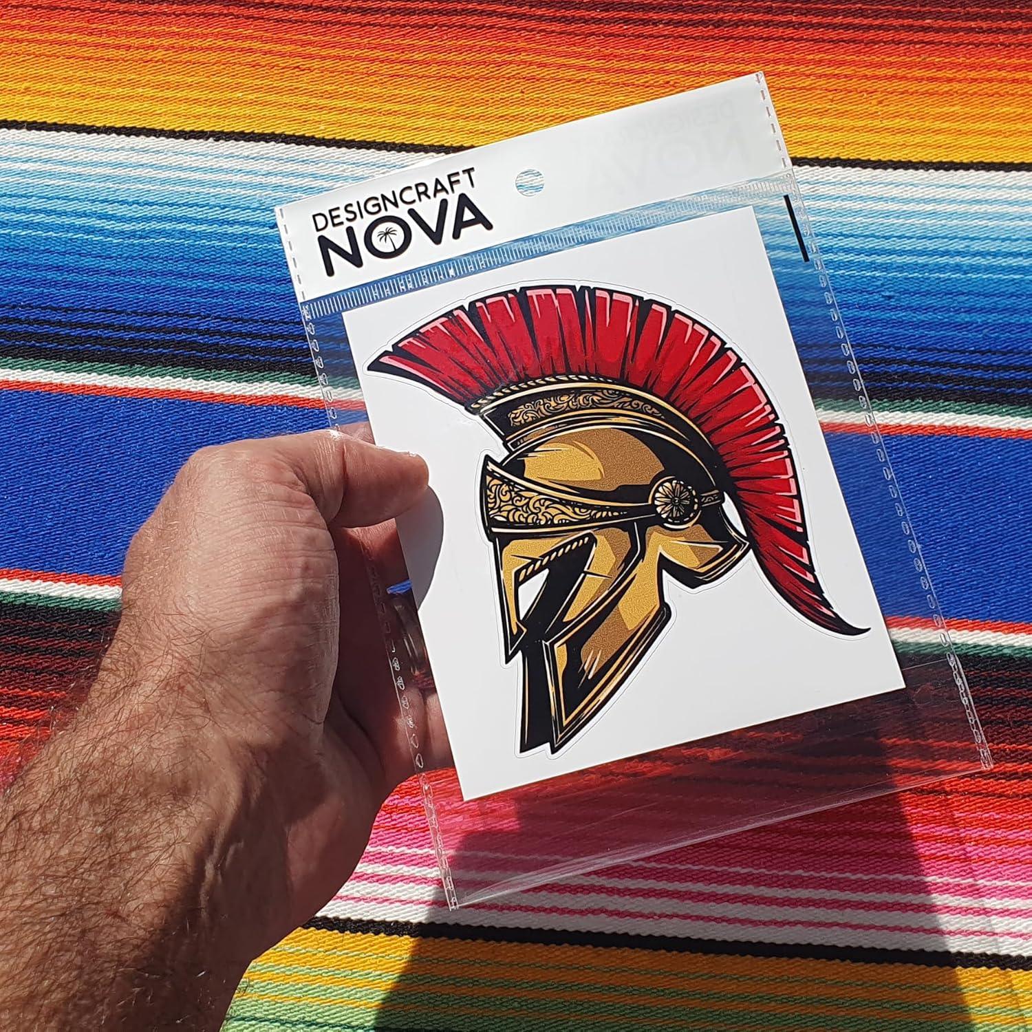 Calcomanía Casco Espartano Guerrero Vinilo 10x12 cm