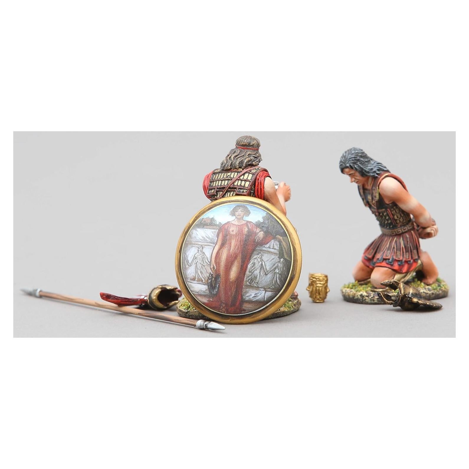 SPA028C Greek Spartan Prisoner Set Maiden Shield 1:30 Scale Pewter