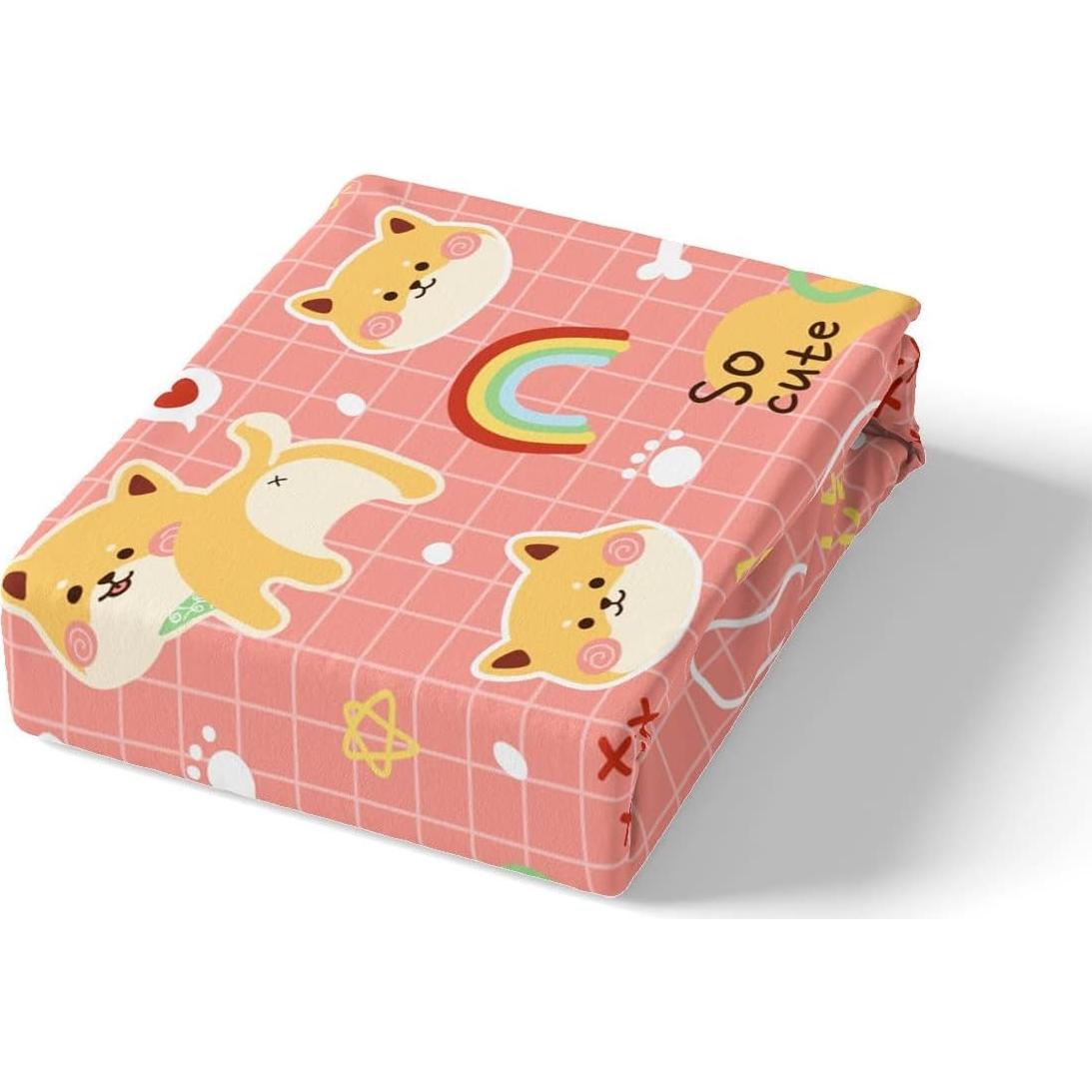 Juego de Ropa de Cama Queen Castle Fairy Corgi Kawaii