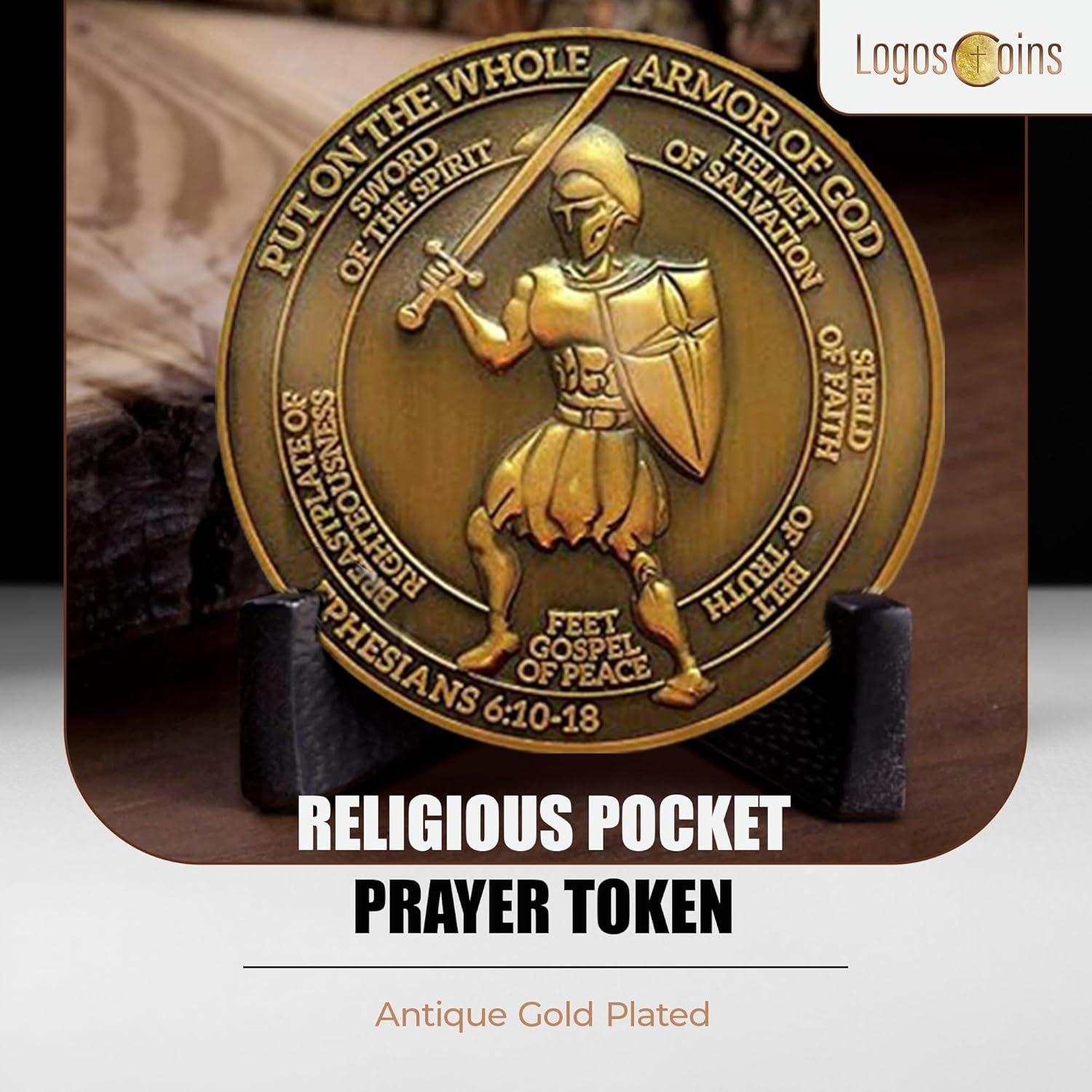 Monedas Desafío Armadura de Dios 10pc - Efesios 6:10 - 4.45 cm