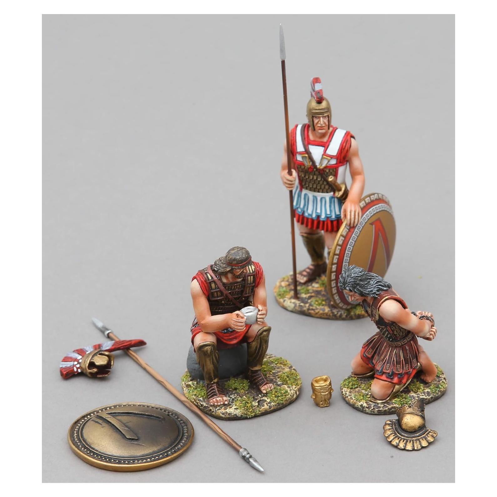 Conjunto de Figuras Espartanas Thomas Gunn 1:30 3 Figuras