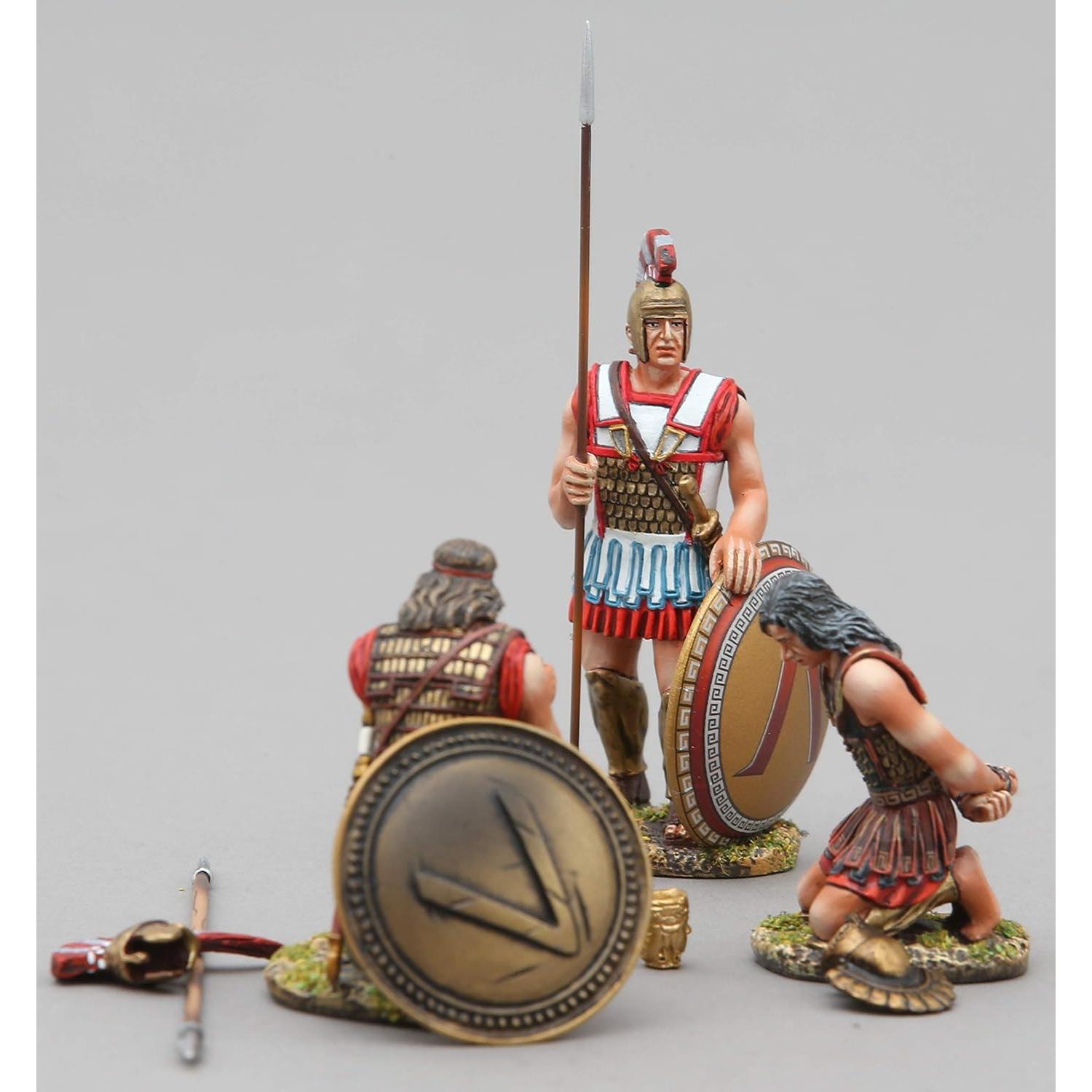 Conjunto de Figuras Espartanas Thomas Gunn 1:30 3 Figuras