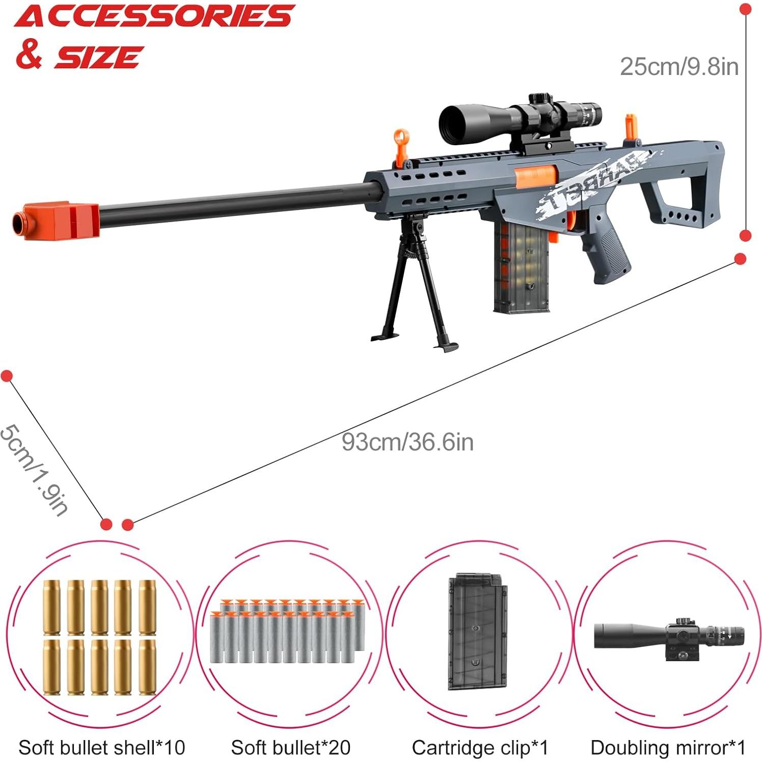 Blaster de Juguete Bsyzyani HD con Balas Blandas 0.88 kg
