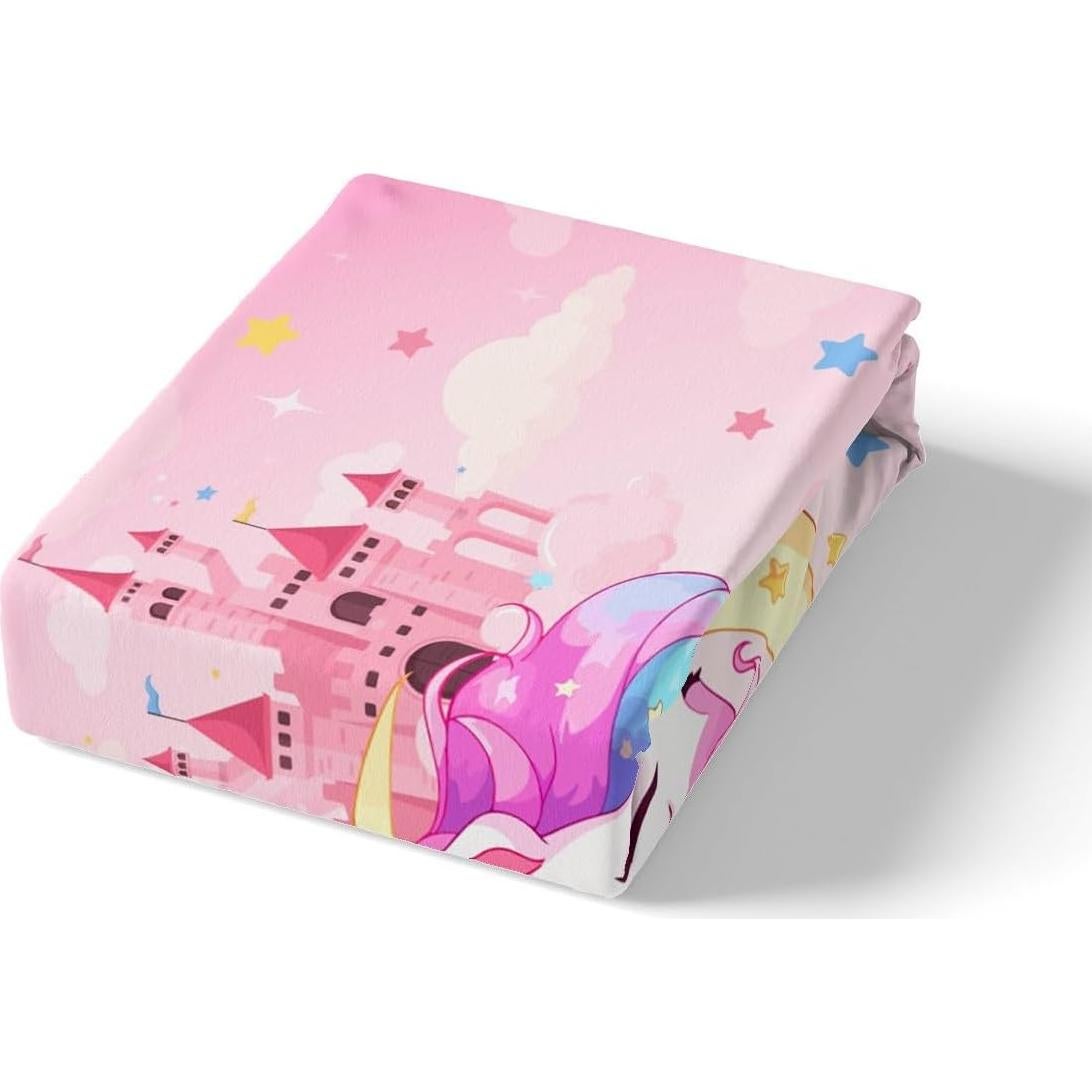 Juego de Ropa de Cama Queen Unicornio Castle Fairy