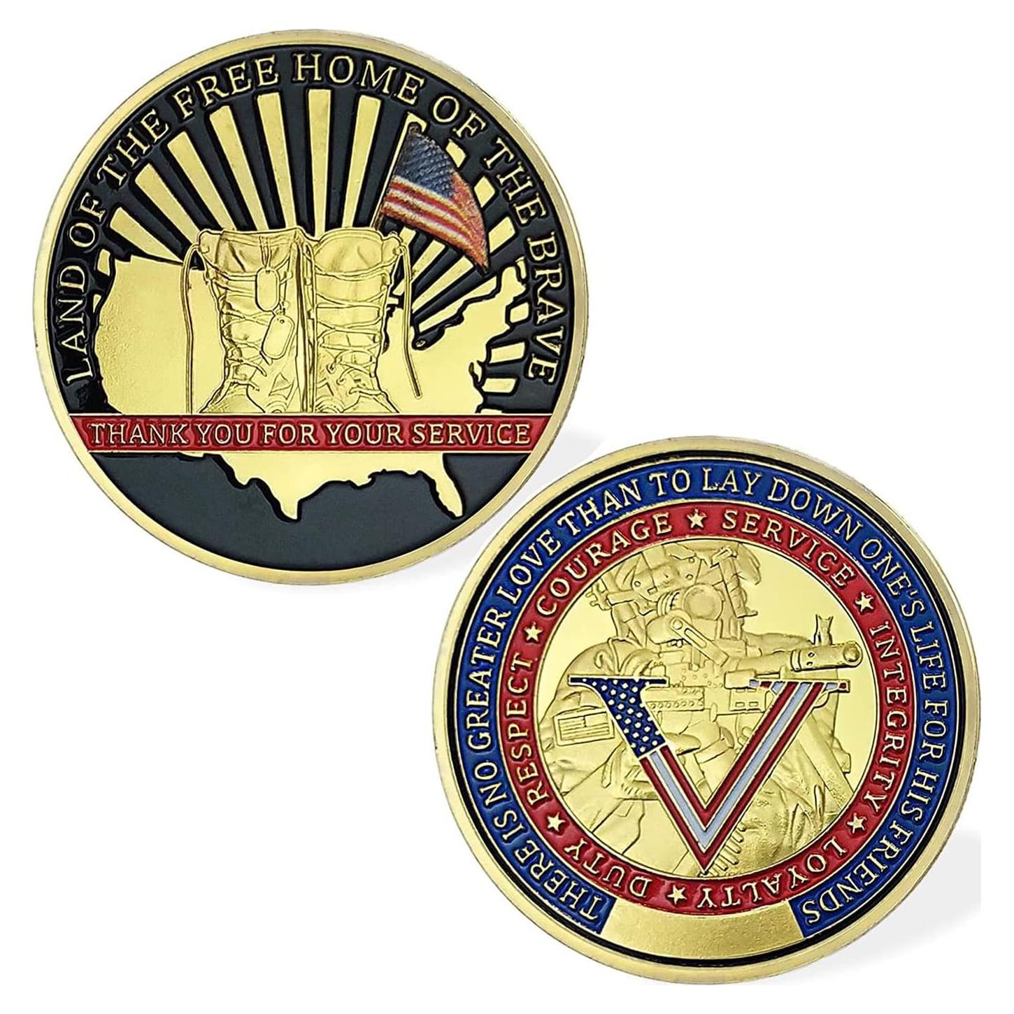 Moneda de Desafío Militar EE. UU. Glamtune 3.99 cm Regalo Veteranos