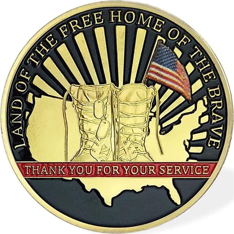 Moneda de Desafío Militar EE. UU. Glamtune 3.99 cm Regalo Veteranos
