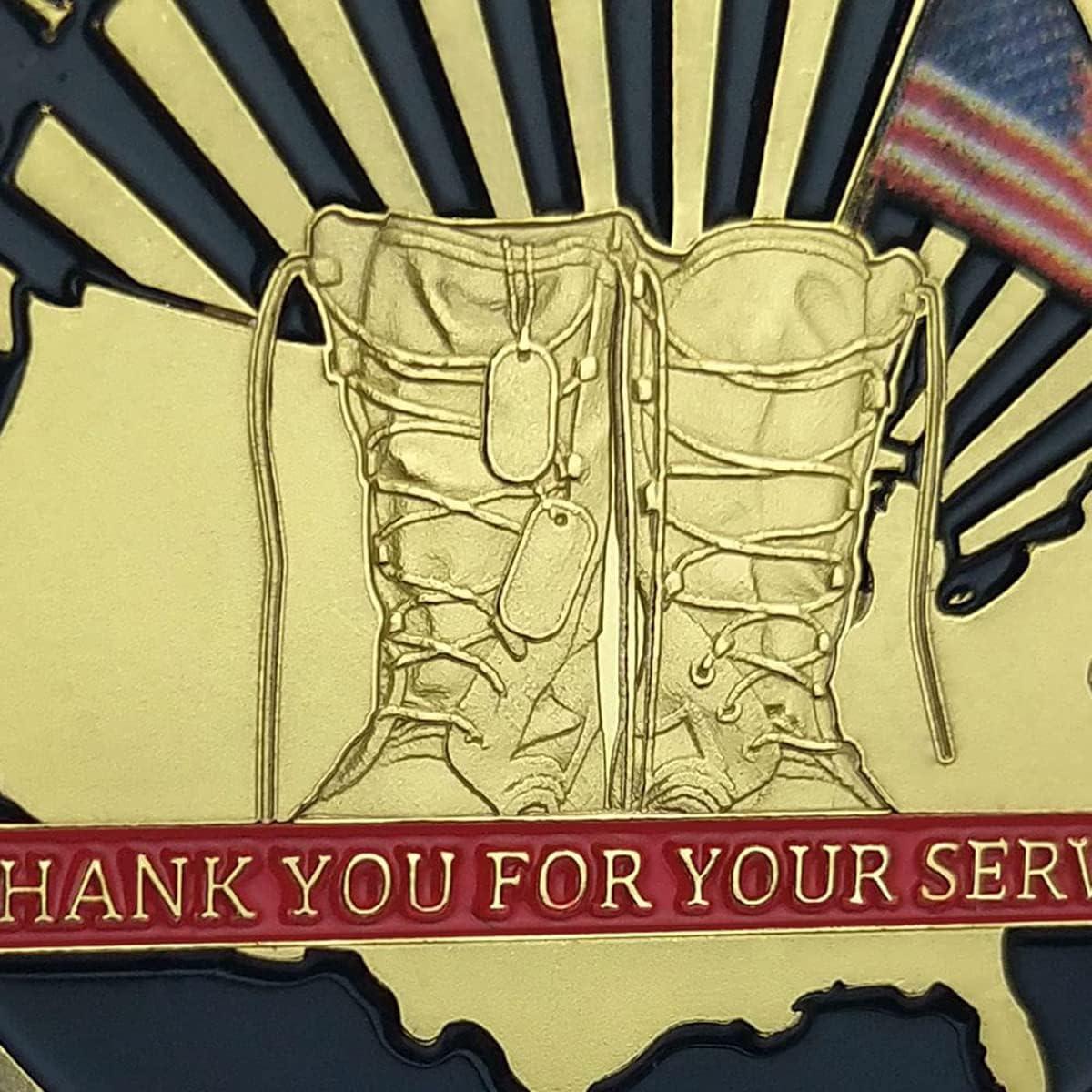 Moneda de Desafío Militar EE. UU. Glamtune 3.99 cm Regalo Veteranos