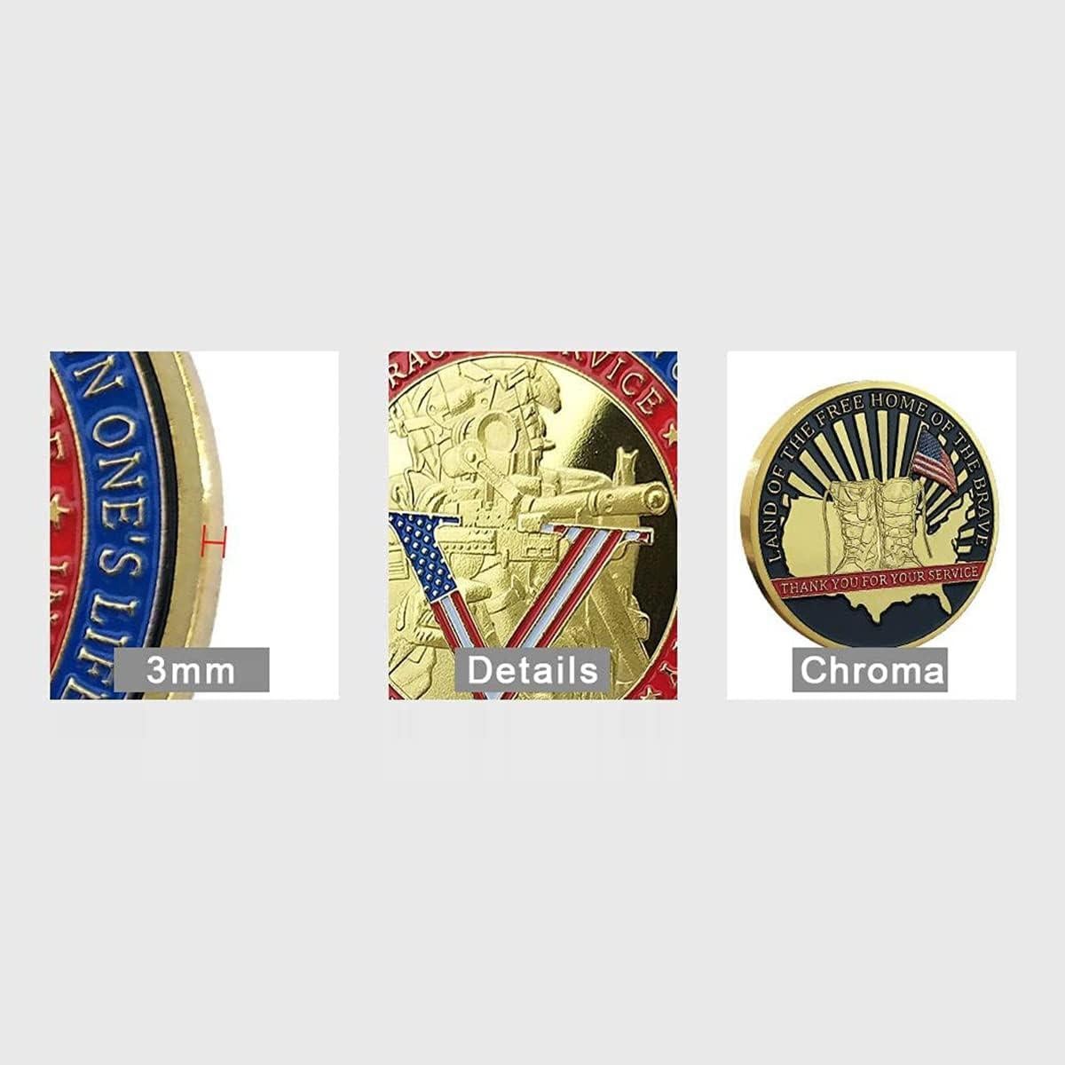 Moneda de Desafío Militar EE. UU. Glamtune 3.99 cm Regalo Veteranos