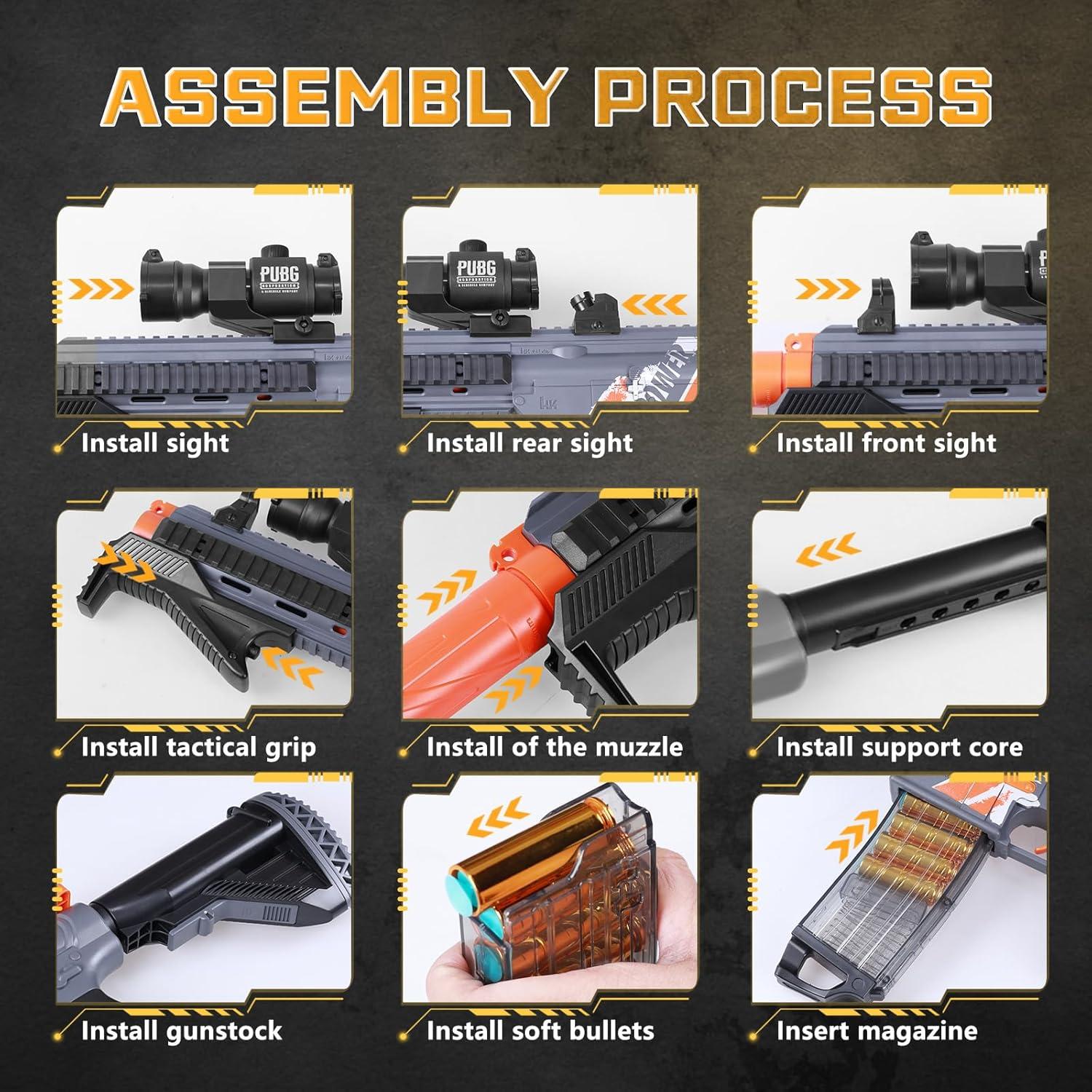 Pistola de Juguete Eléctrica Bugrtey M601 con 40 Balas Suaves