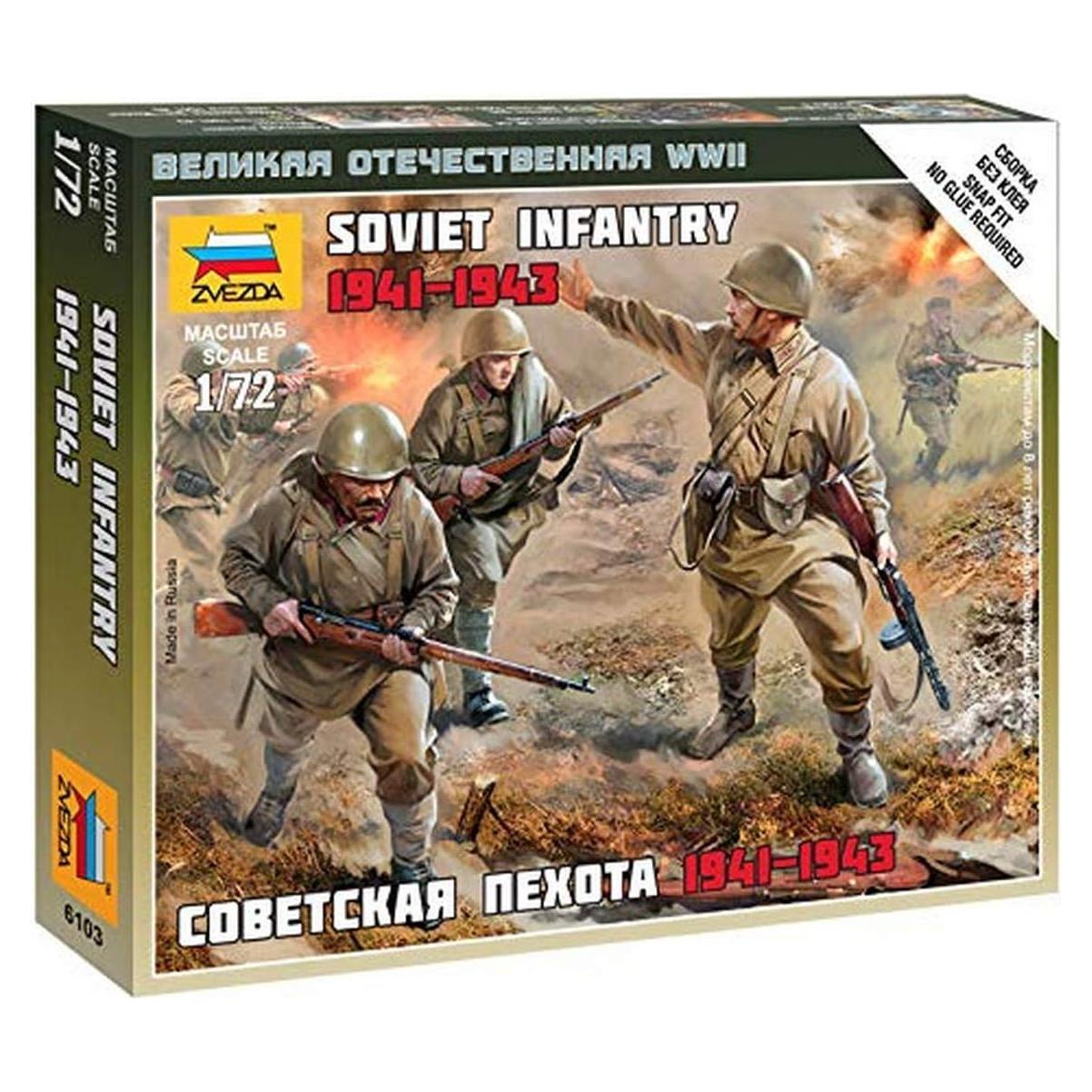 Kit de Ensamblaje Rápido Zvezda 1/72 Infantería Soviética 1941