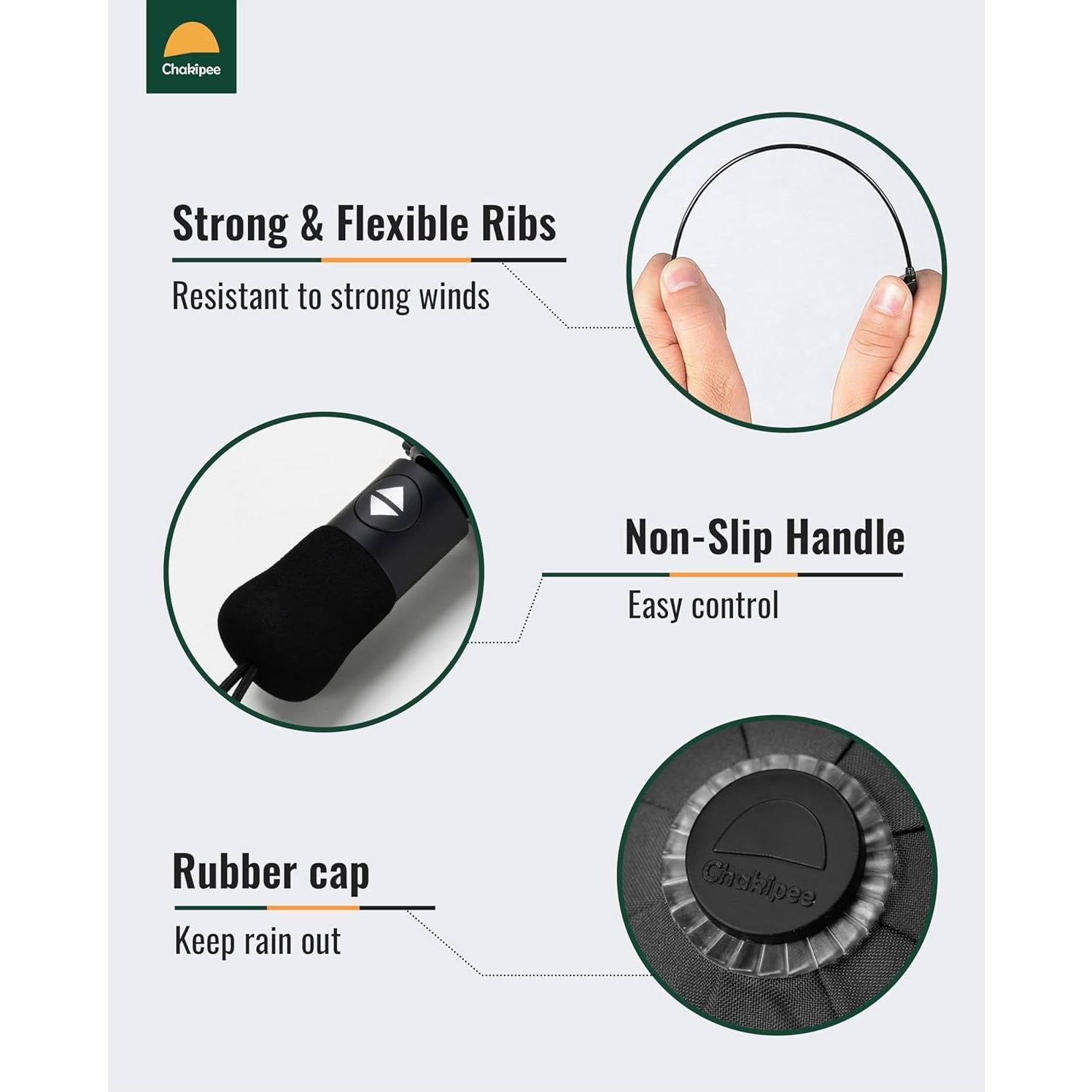 Paraguas Compacto Automático Resistente al Viento 210T Negro