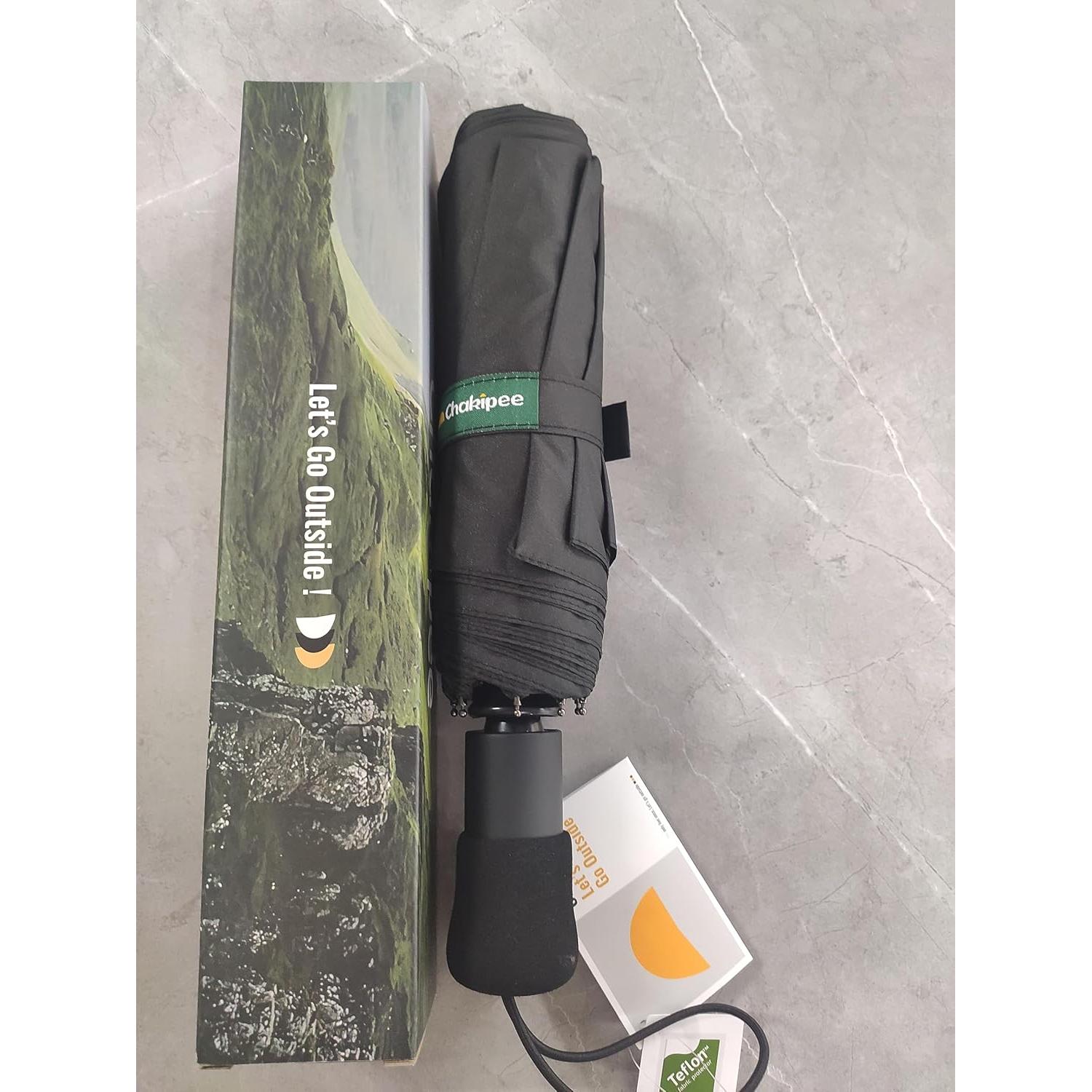 Paraguas Compacto Automático Resistente al Viento 210T Negro