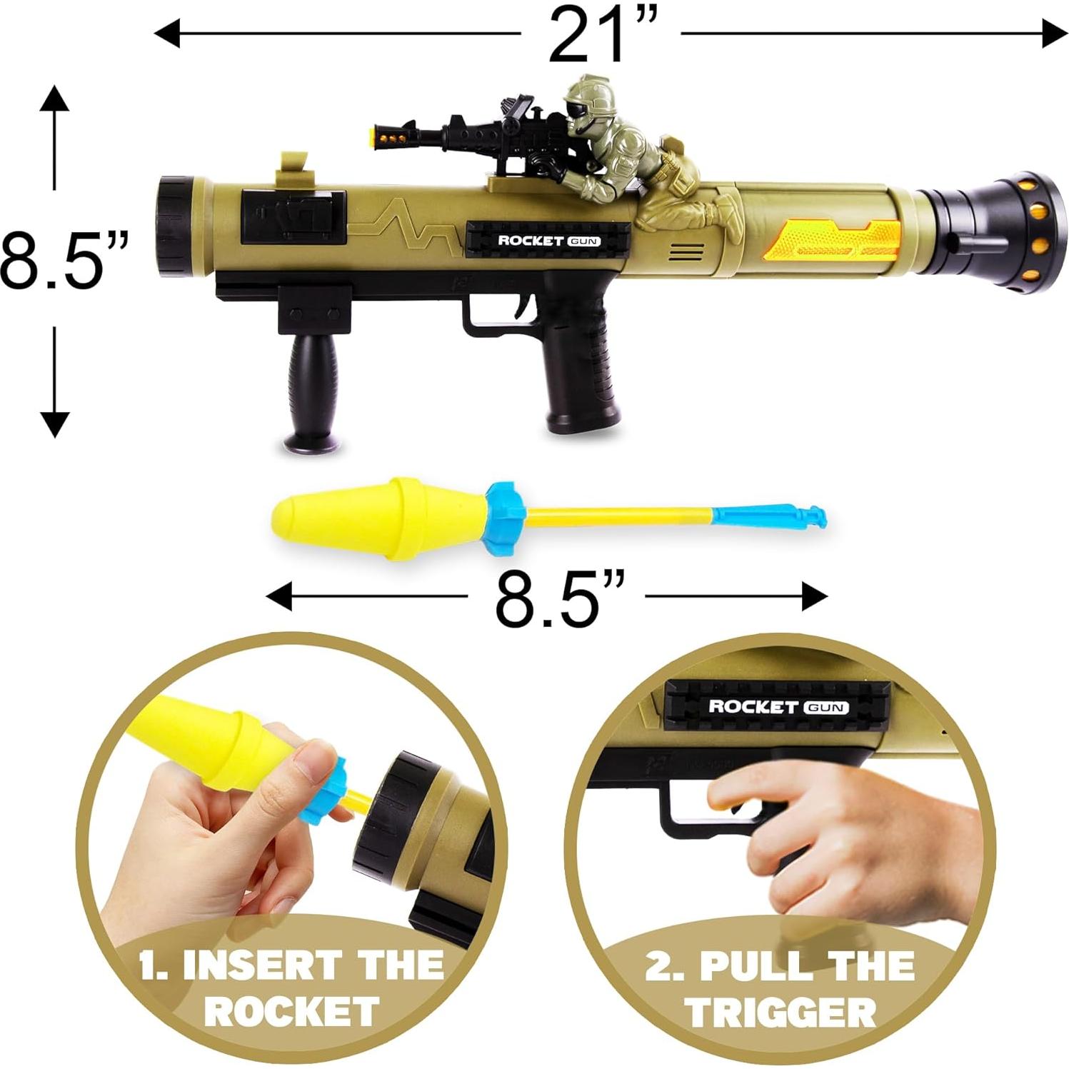 Lanzador de Cohetes ArtCreativity con 3 Cohetes de Espuma
