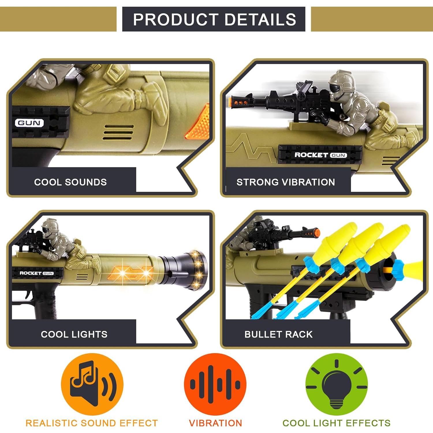 Lanzador de Cohetes ArtCreativity con 3 Cohetes de Espuma