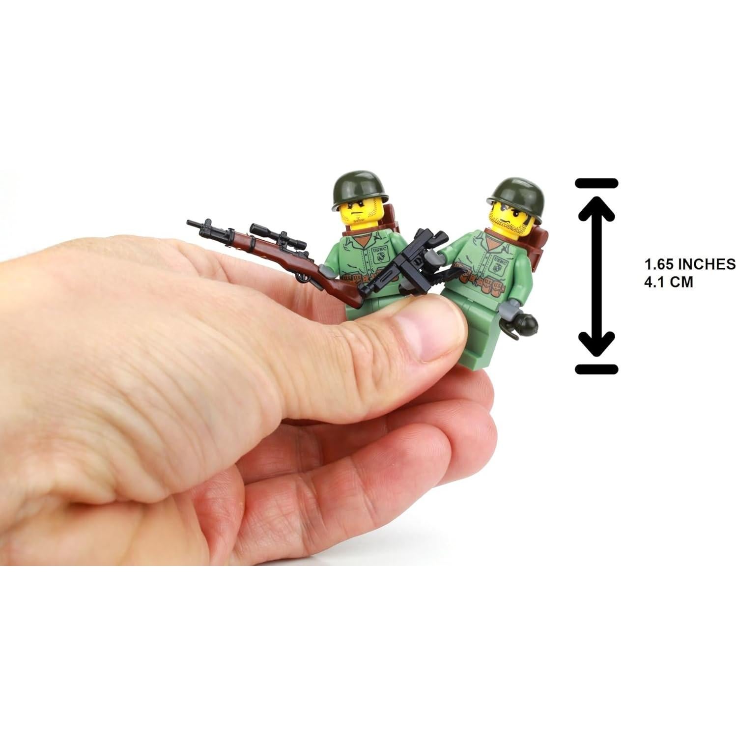 Minifigura Coleccionable Marines Segunda Guerra Mundial Battle Brick