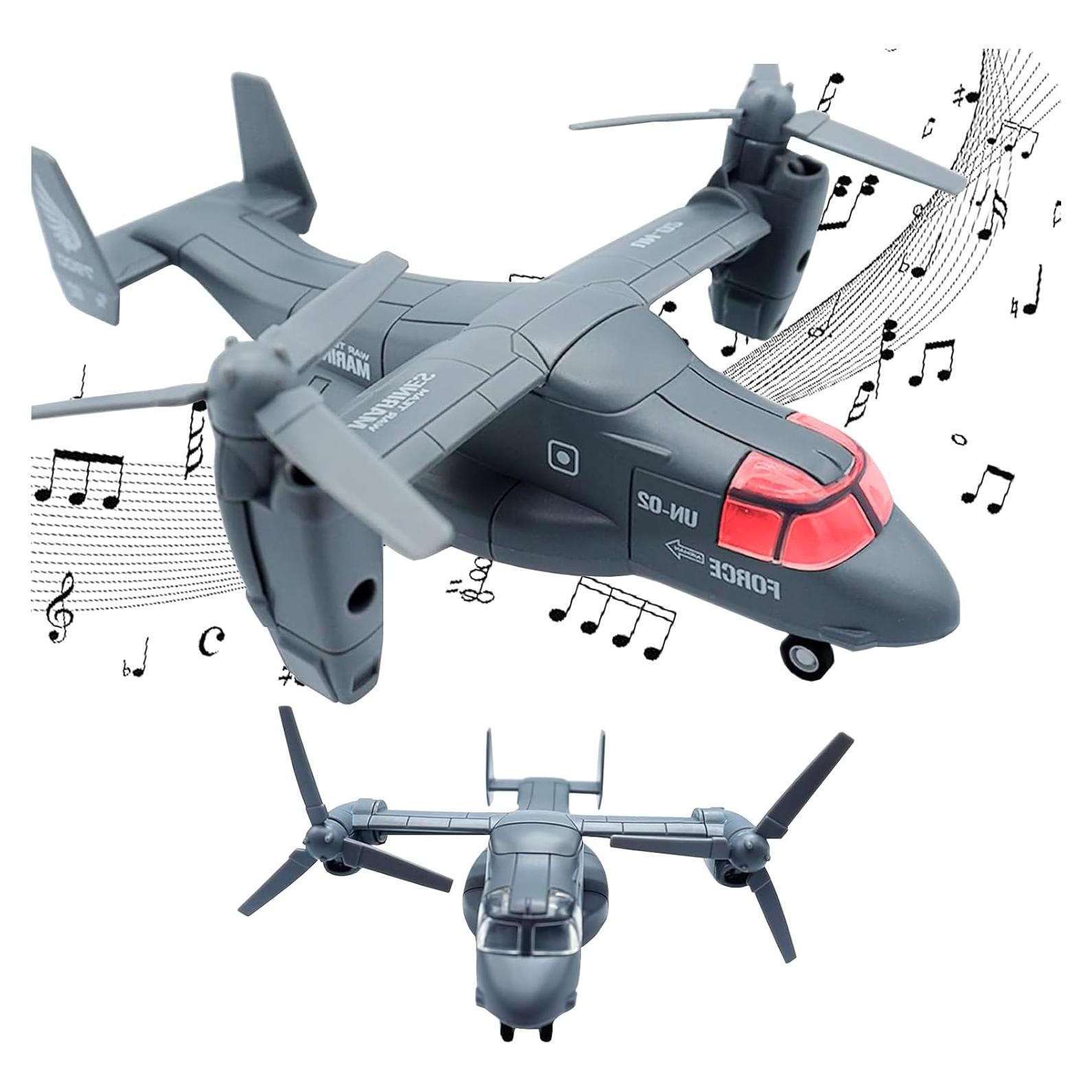 Juguete Helicóptero Militar OTONOPI V-22 con Luces y Sonidos