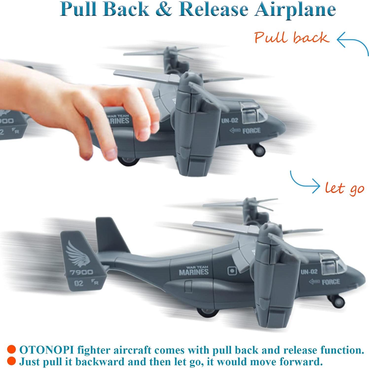 Juguete Helicóptero Militar OTONOPI V-22 con Luces y Sonidos