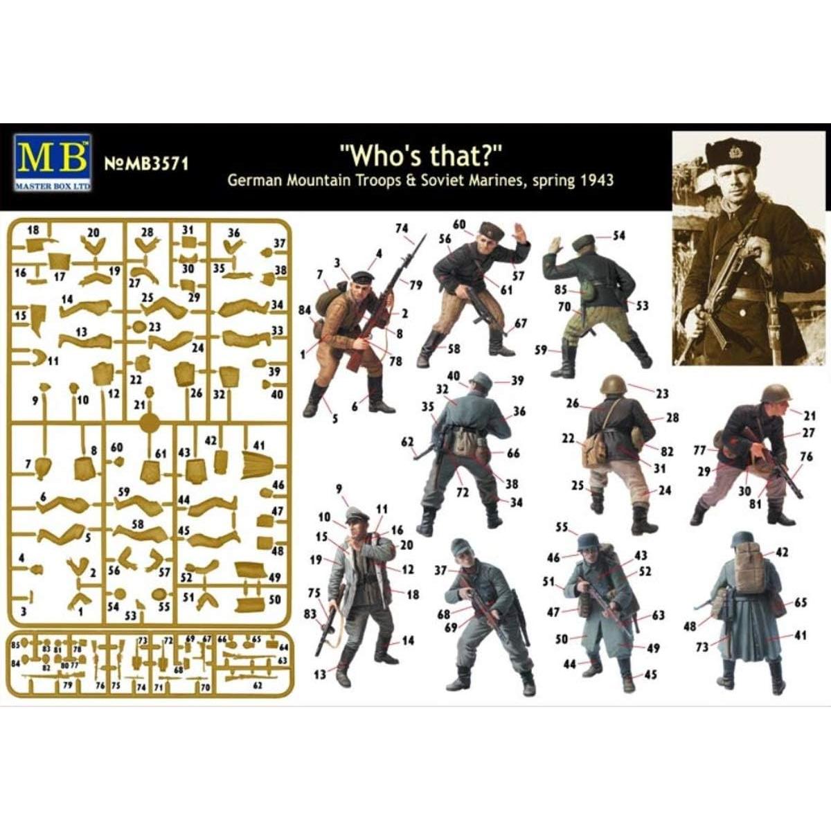 Kit de figuras 1:35 Masterbox Tropas Alemanas y Soviéticos