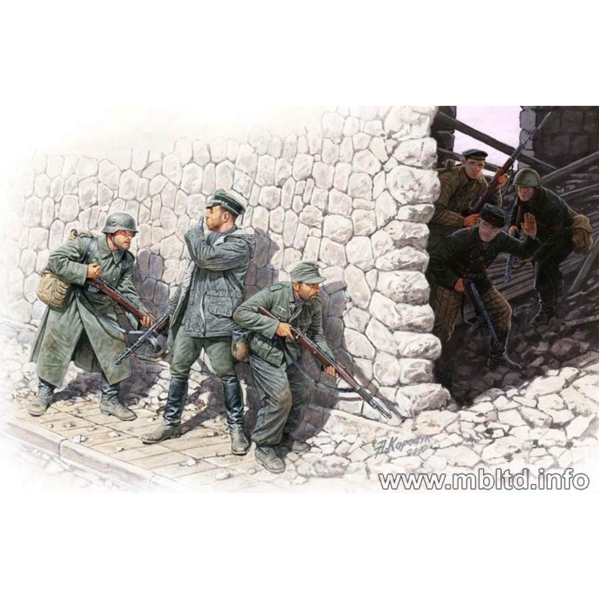 Kit de figuras 1:35 Masterbox Tropas Alemanas y Soviéticos