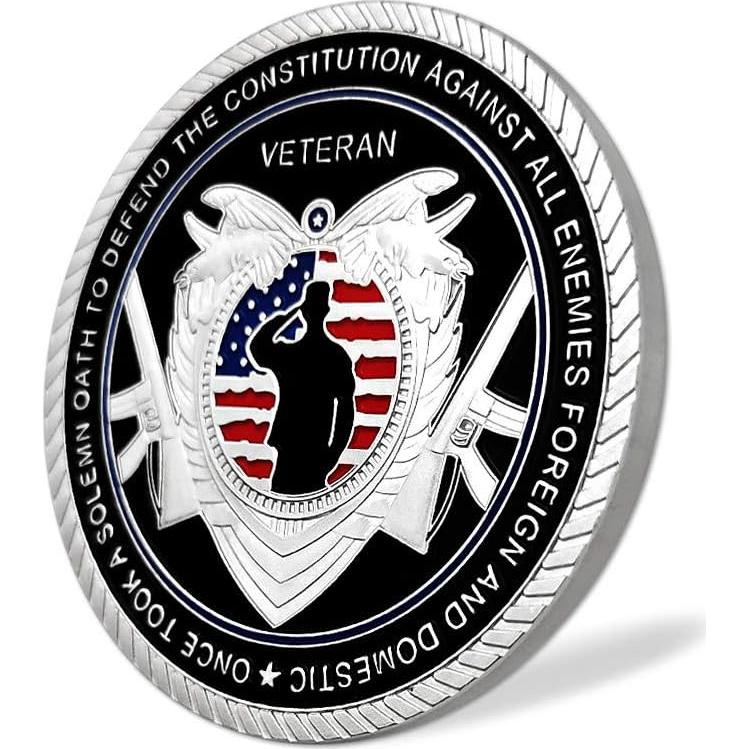 Moneda Conmemorativa Veterano Militar E-Coin 3.99 cm Plata