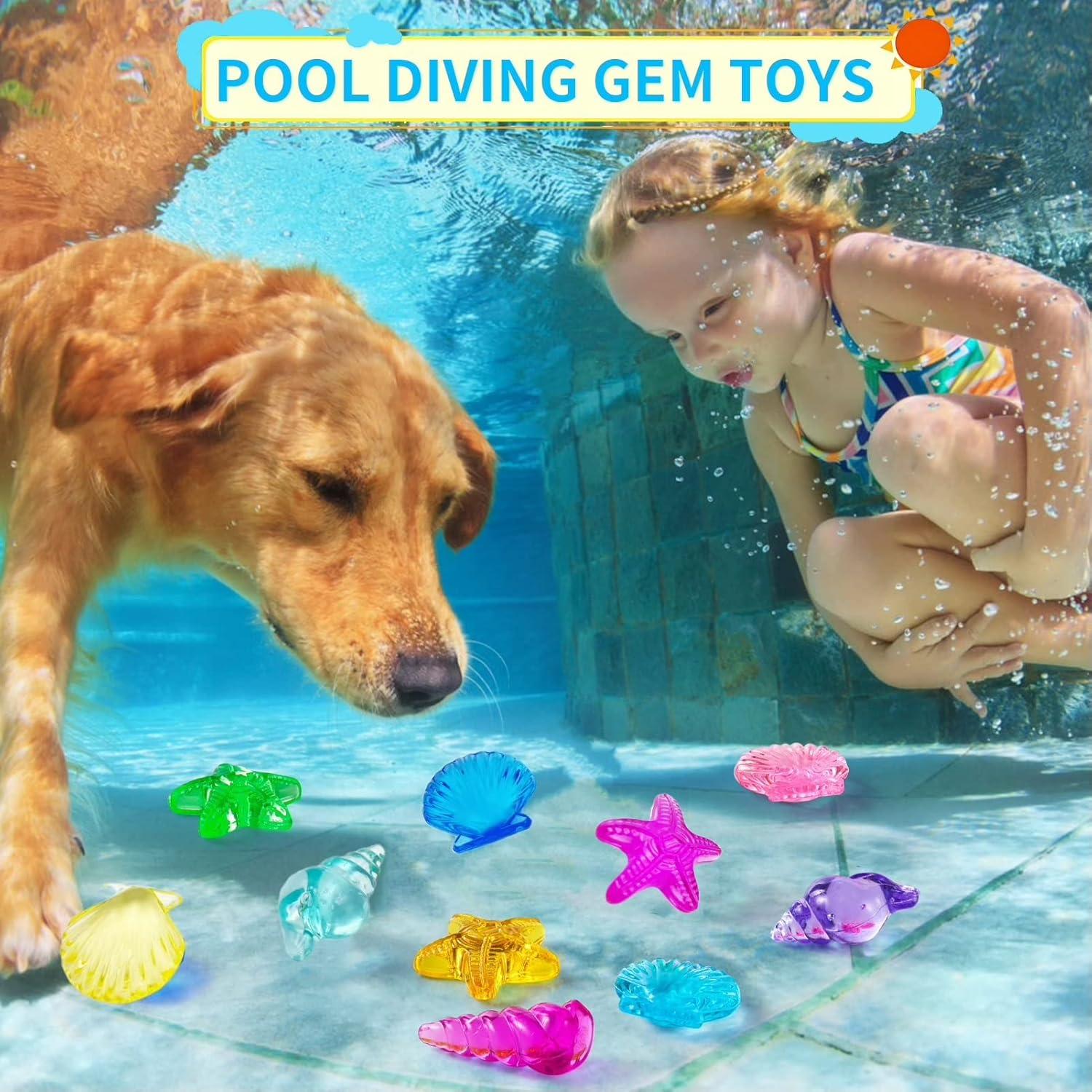 Juguetes de buceo para piscina NANHONGGUOJIMAOYI - 38 gemas acrílicas