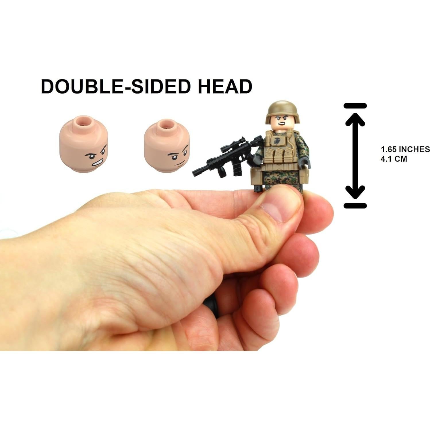 Minifigura Personalizada Cuerpo de Marines Woodland MARPAT 10.3 cm