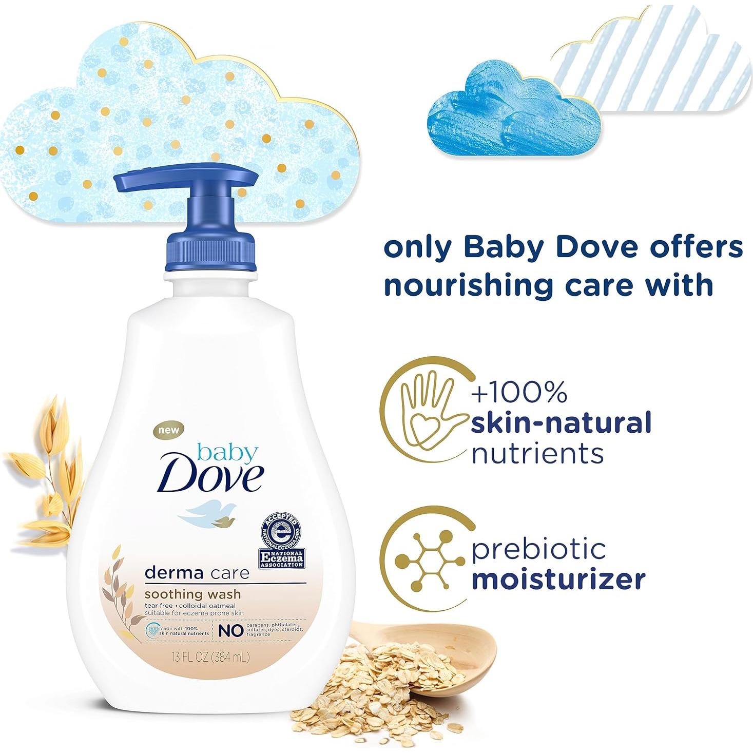 Baby Dove Lavado Suave 368.5 g - Cuidado Piel Eczema Bebé