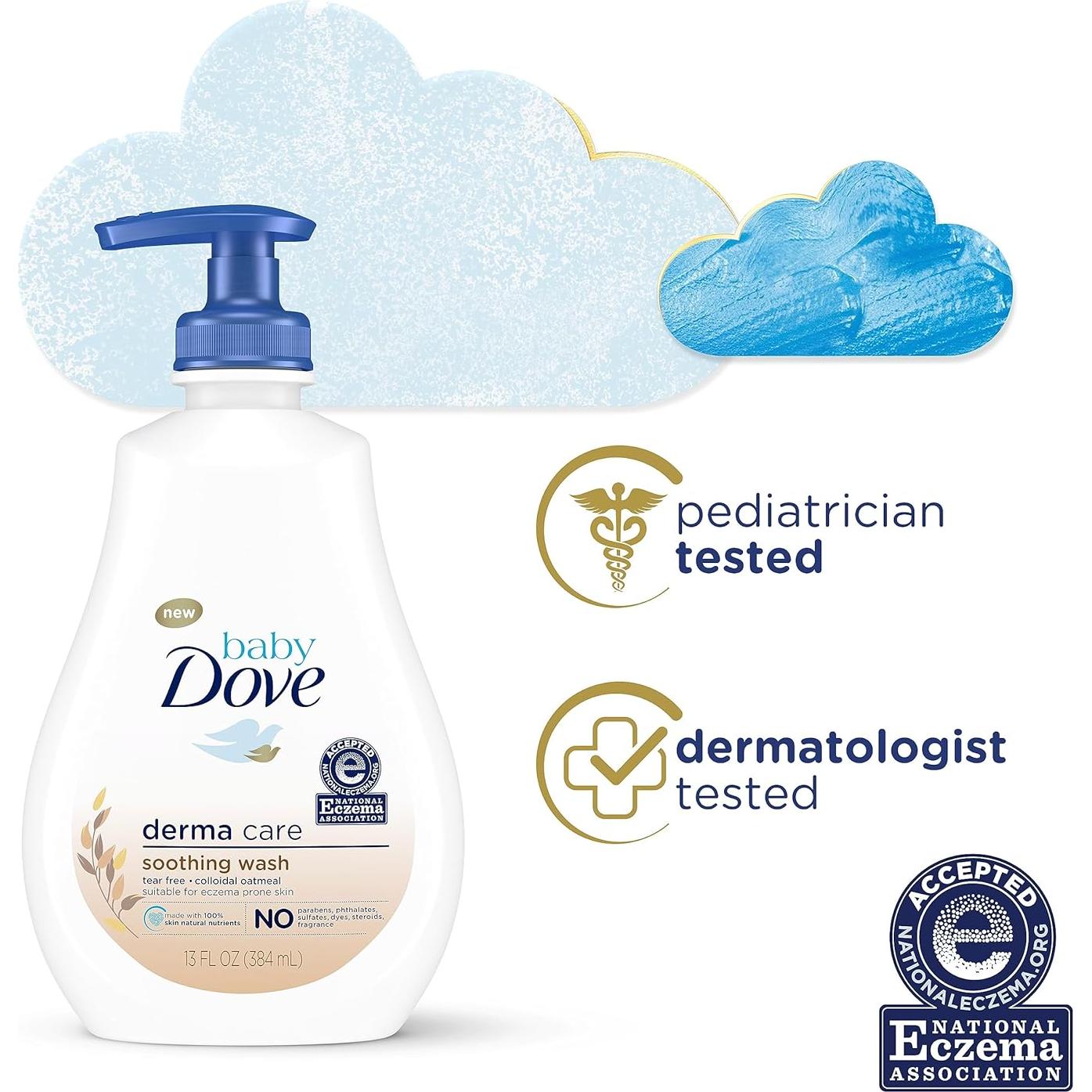 Baby Dove Lavado Suave 368.5 g - Cuidado Piel Eczema Bebé