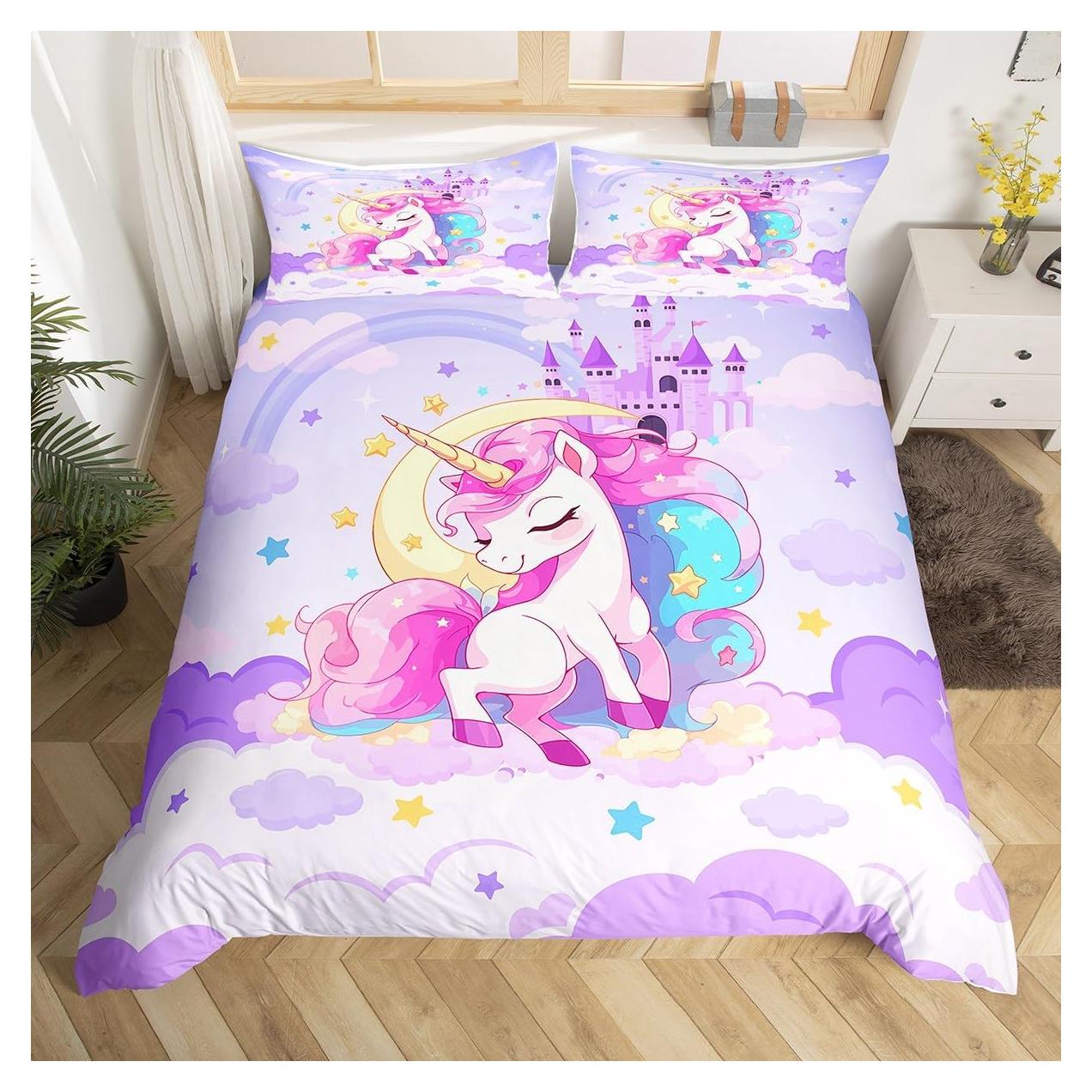 Juego de Ropa de Cama Unicornio Castle Fairy Queen