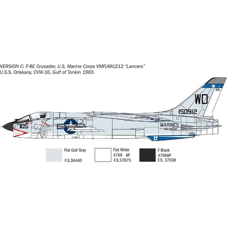 Kit de Modelo Italeri Vought F-8E Crusader 1:72 Detallado