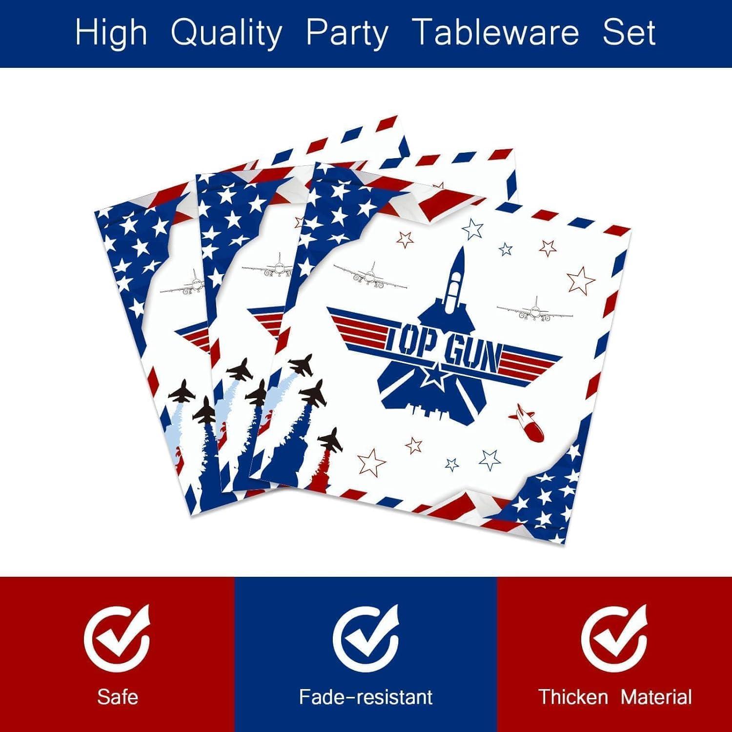 Juego de Vajilla de Fiesta Aysimple Jet de Combate 96 Piezas