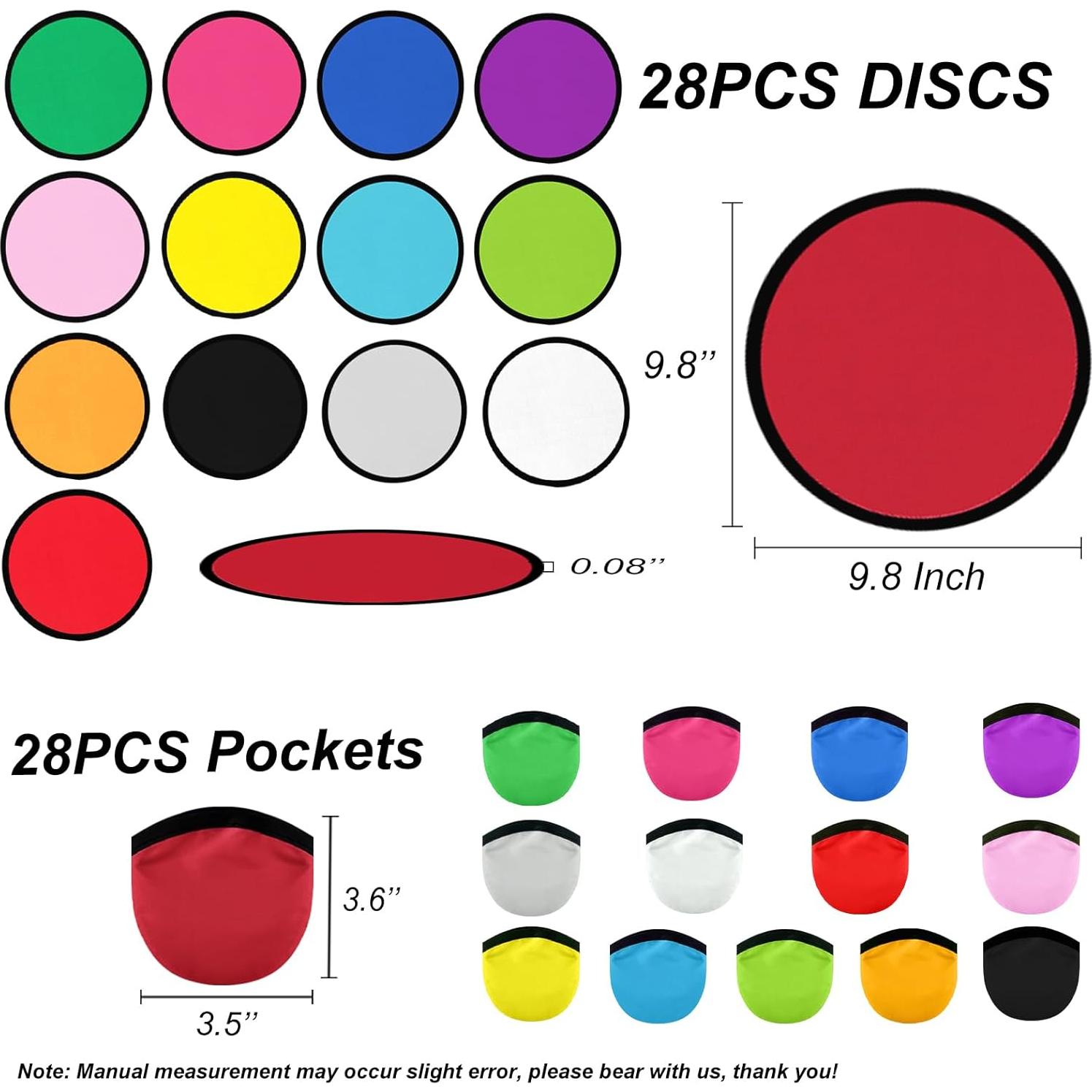 28PCS Ventiladores de Disco Volador Plegables YEAHACLUB 24.89cm