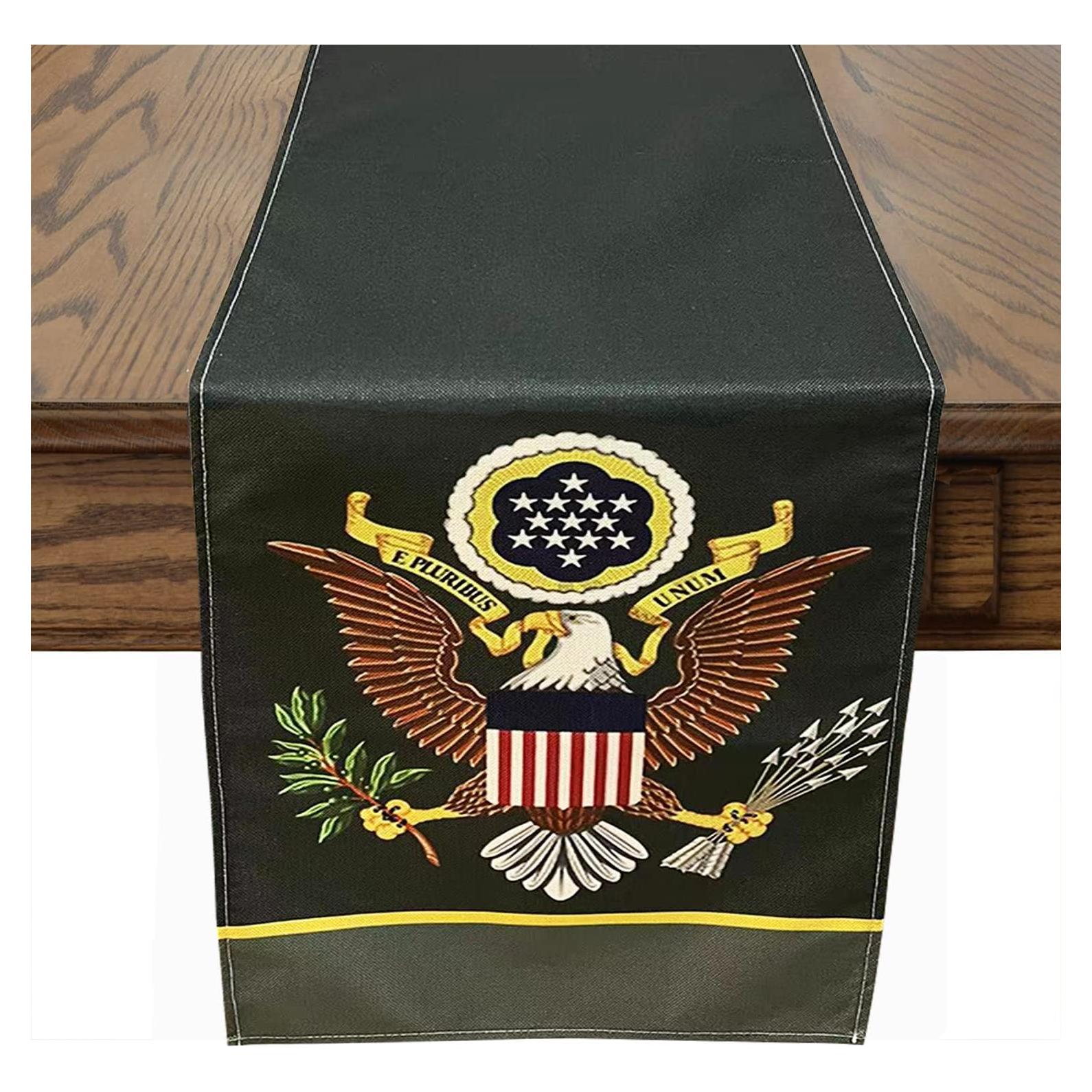 Camino de mesa militar DodelyGz 33x183 cm poliéster