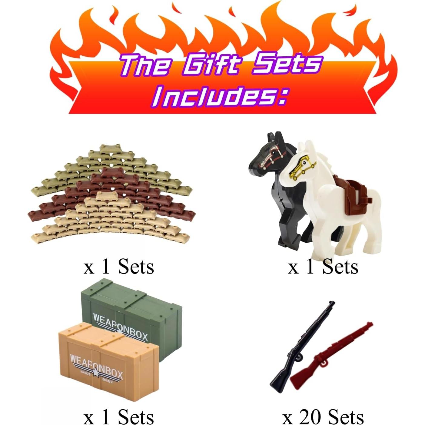 Set de Minifiguras Militares XAPUNK Segunda Guerra Mundial 172 Pcs