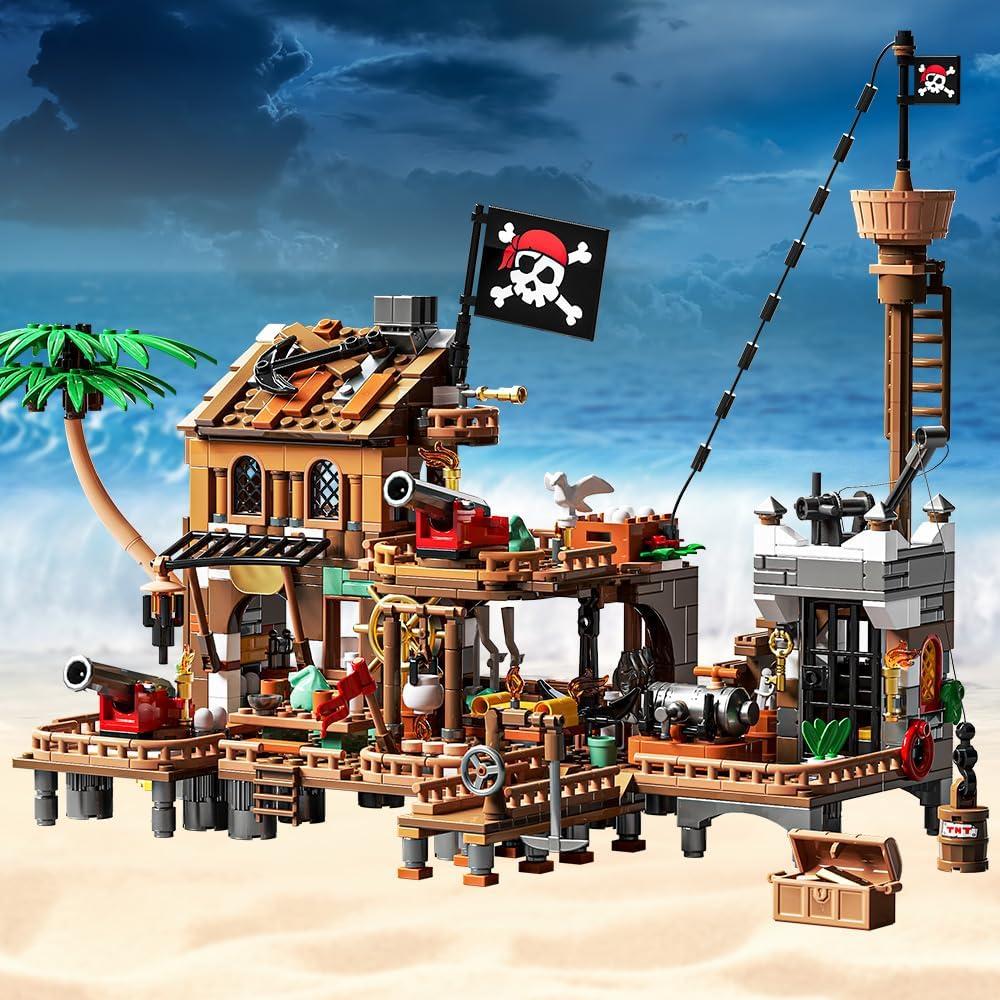 Conjunto de Construcción RiceBlock Ciudad Pirata 868 Piezas