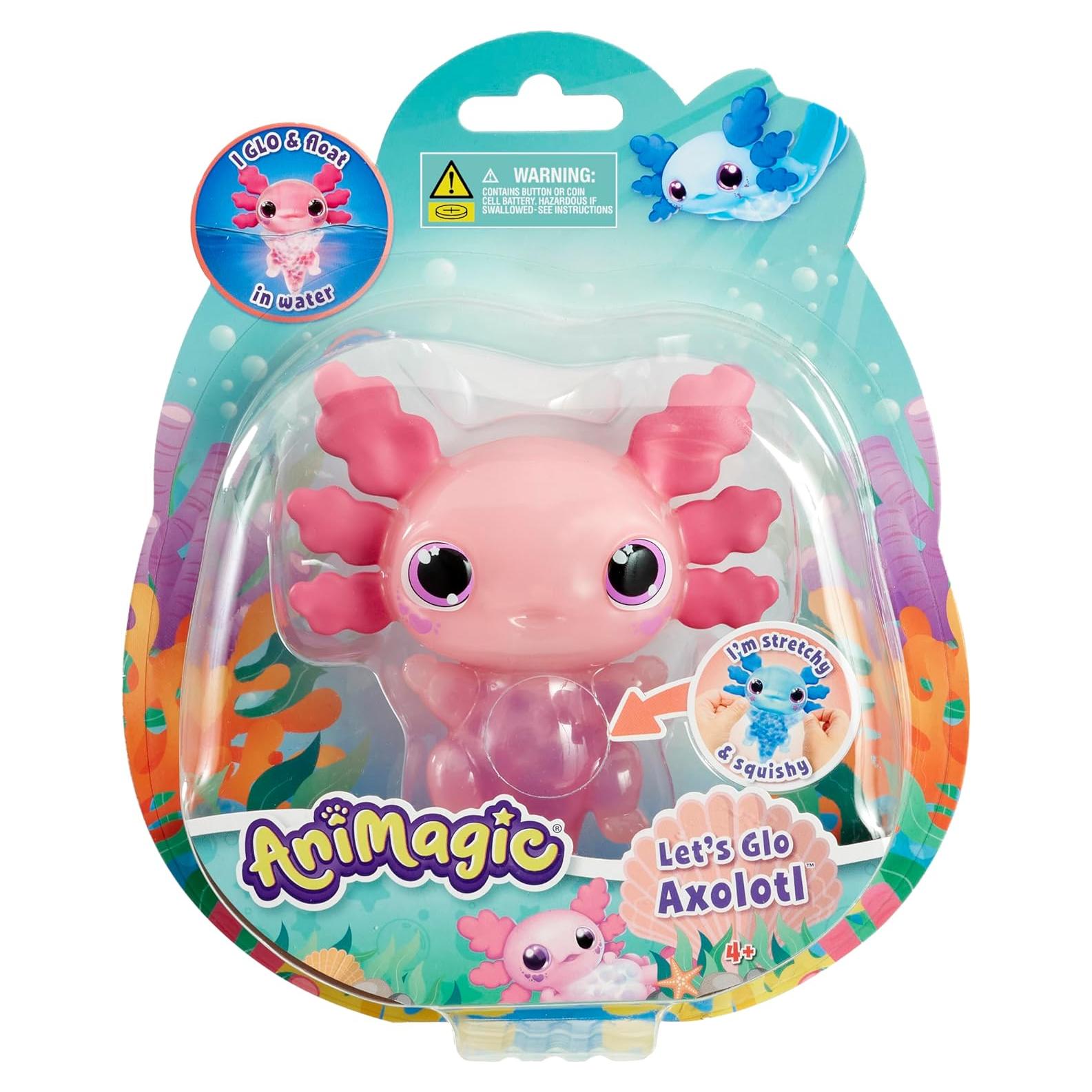 Axolote Let's Glo Rosa Goliath - Juguete Interactivo Acuático