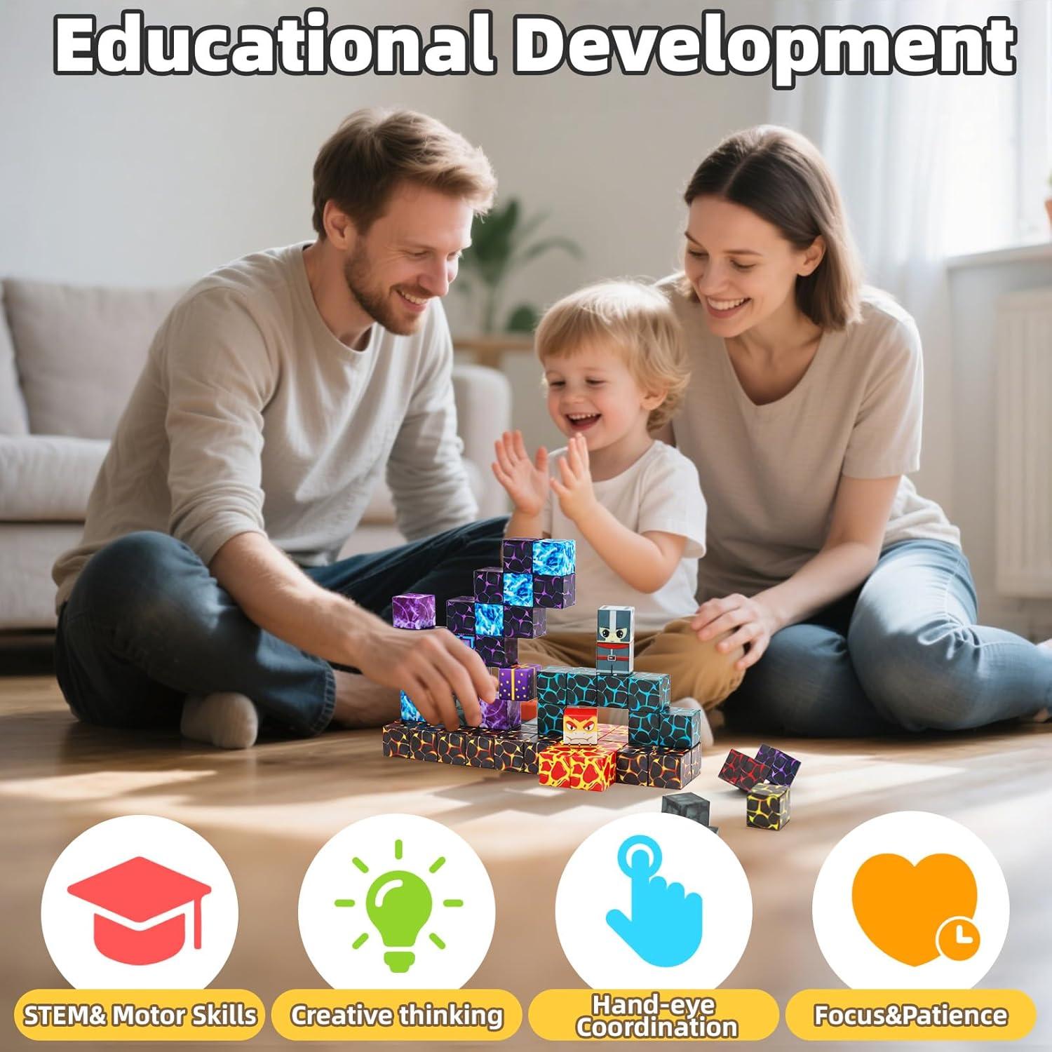 Bloques Magnéticos LionFuny 100PCS Juguetes Educativos STEM