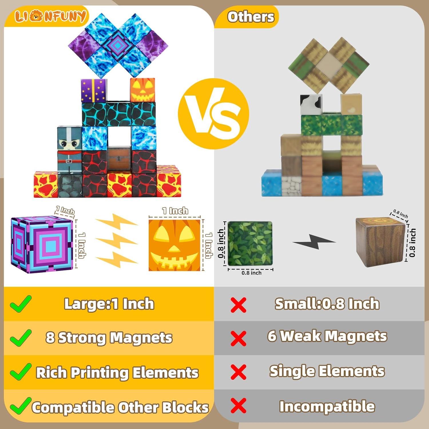 Bloques Magnéticos LionFuny 100PCS Juguetes Educativos STEM