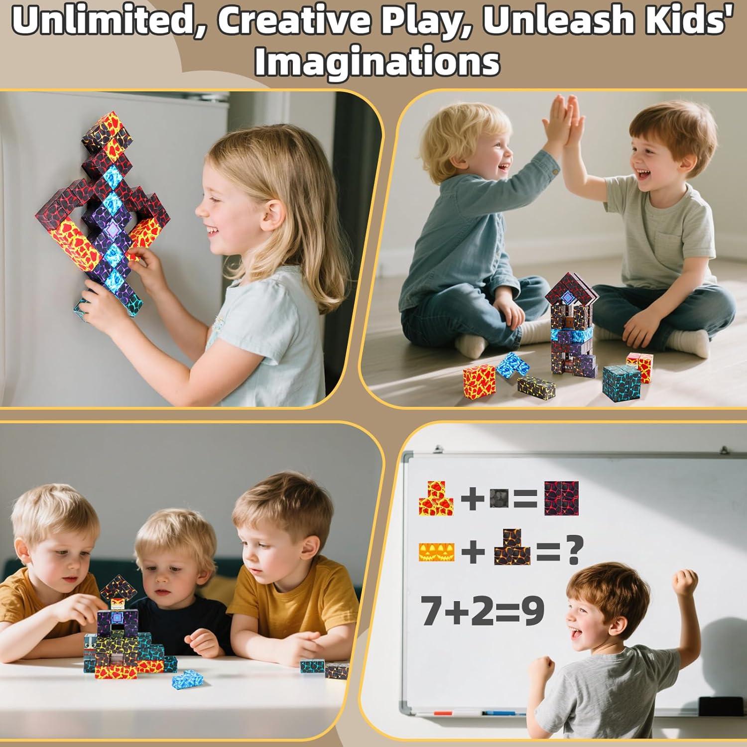 Bloques Magnéticos LionFuny 100PCS Juguetes Educativos STEM