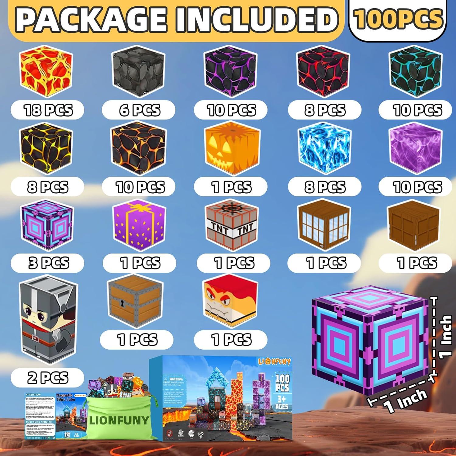 Bloques Magnéticos LionFuny 100PCS Juguetes Educativos STEM