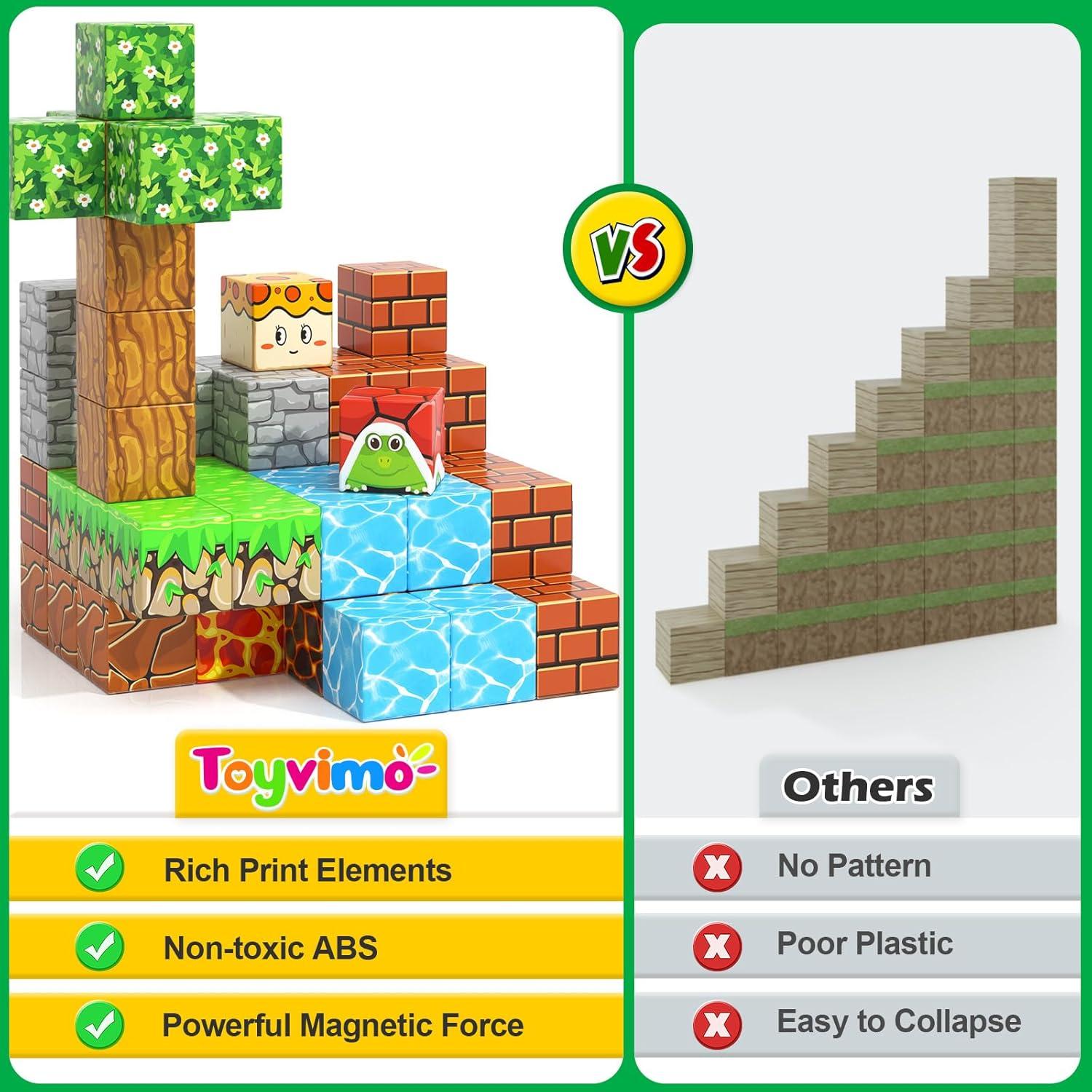 100 Bloques Magnéticos Toyvimo para Construcción Creativa 3+ Años