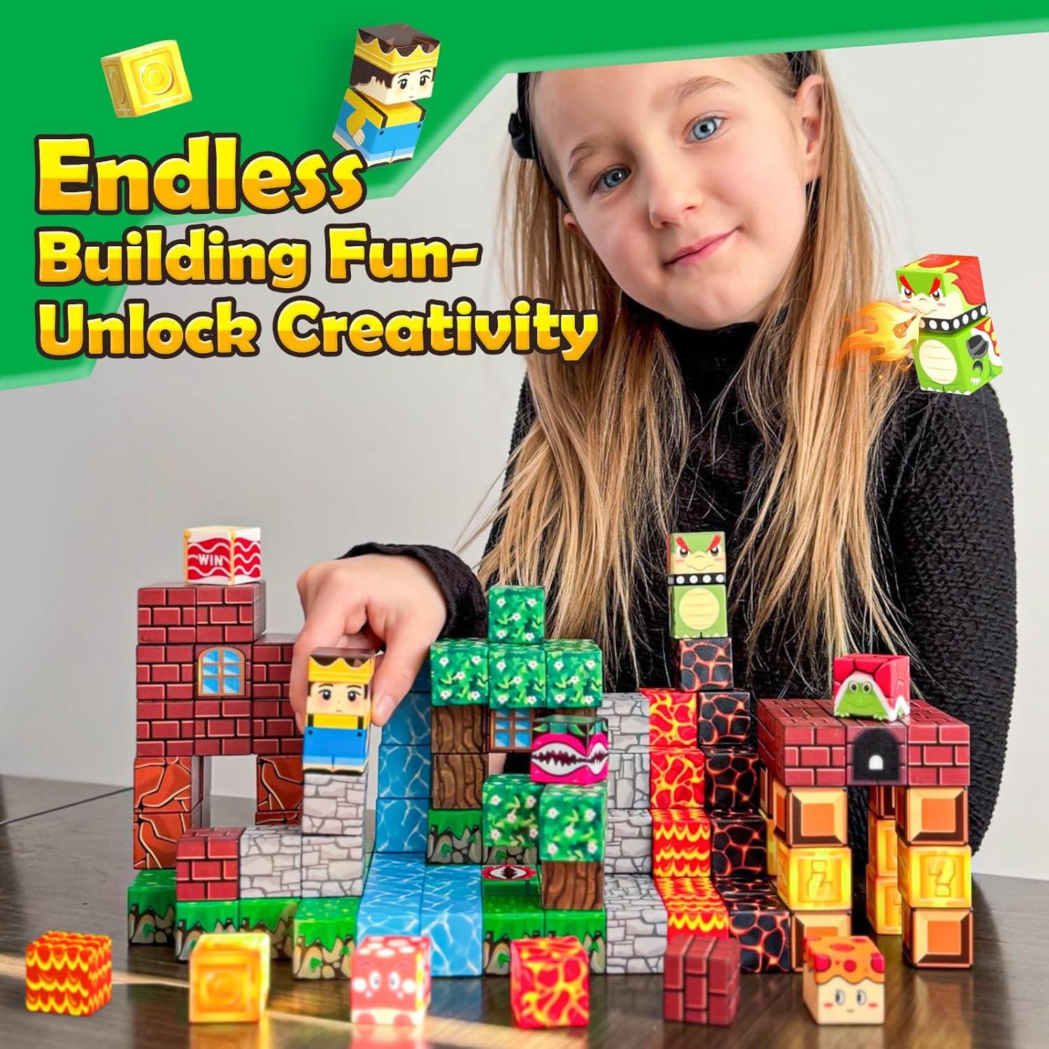 100 Bloques Magnéticos Toyvimo para Construcción Creativa 3+ Años