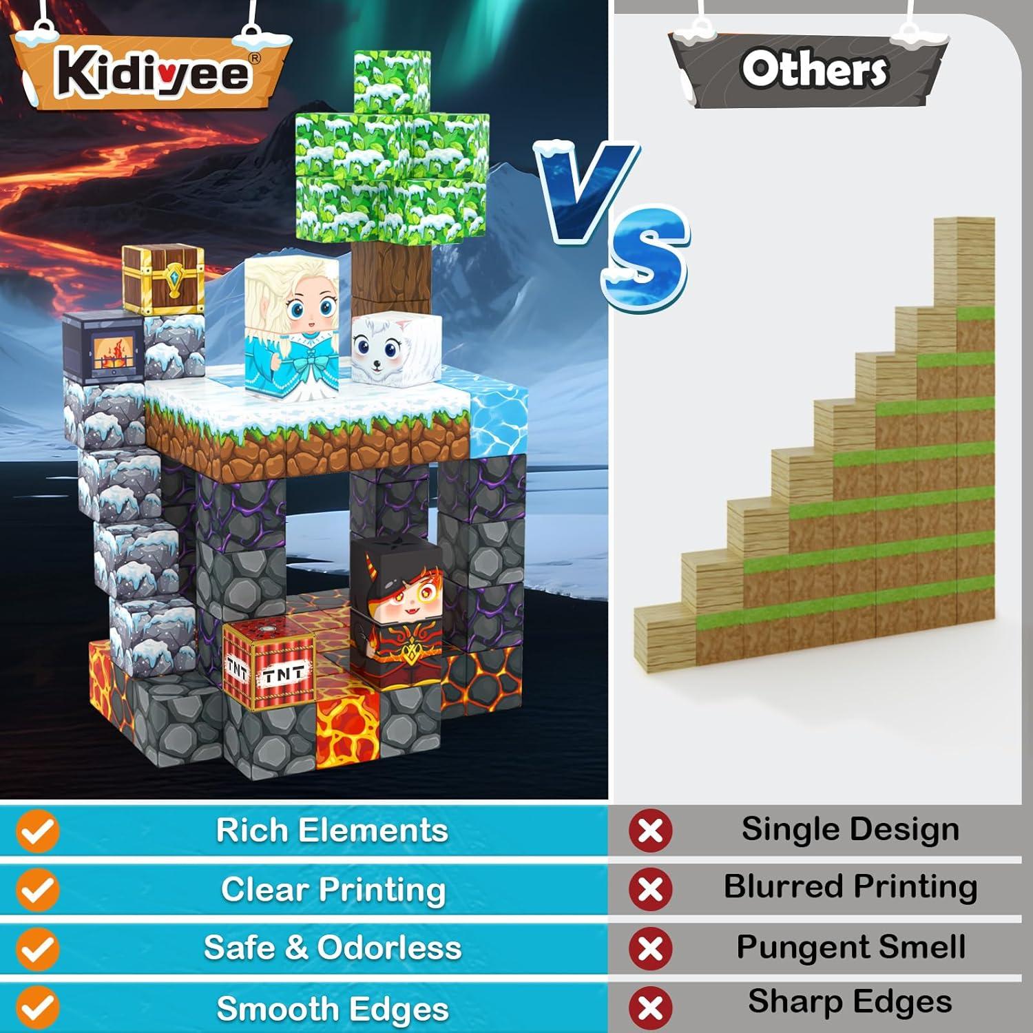 Bloques Magnéticos Kidiyee 100 Piezas 2.03cm Juguetes STEM