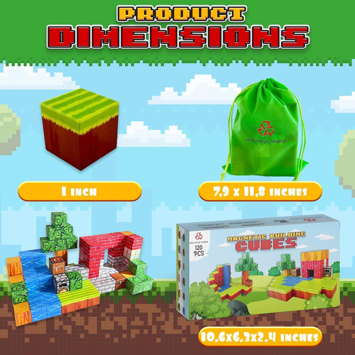 Bloques Magnéticos Educativos Mine Magic World 120 PCS