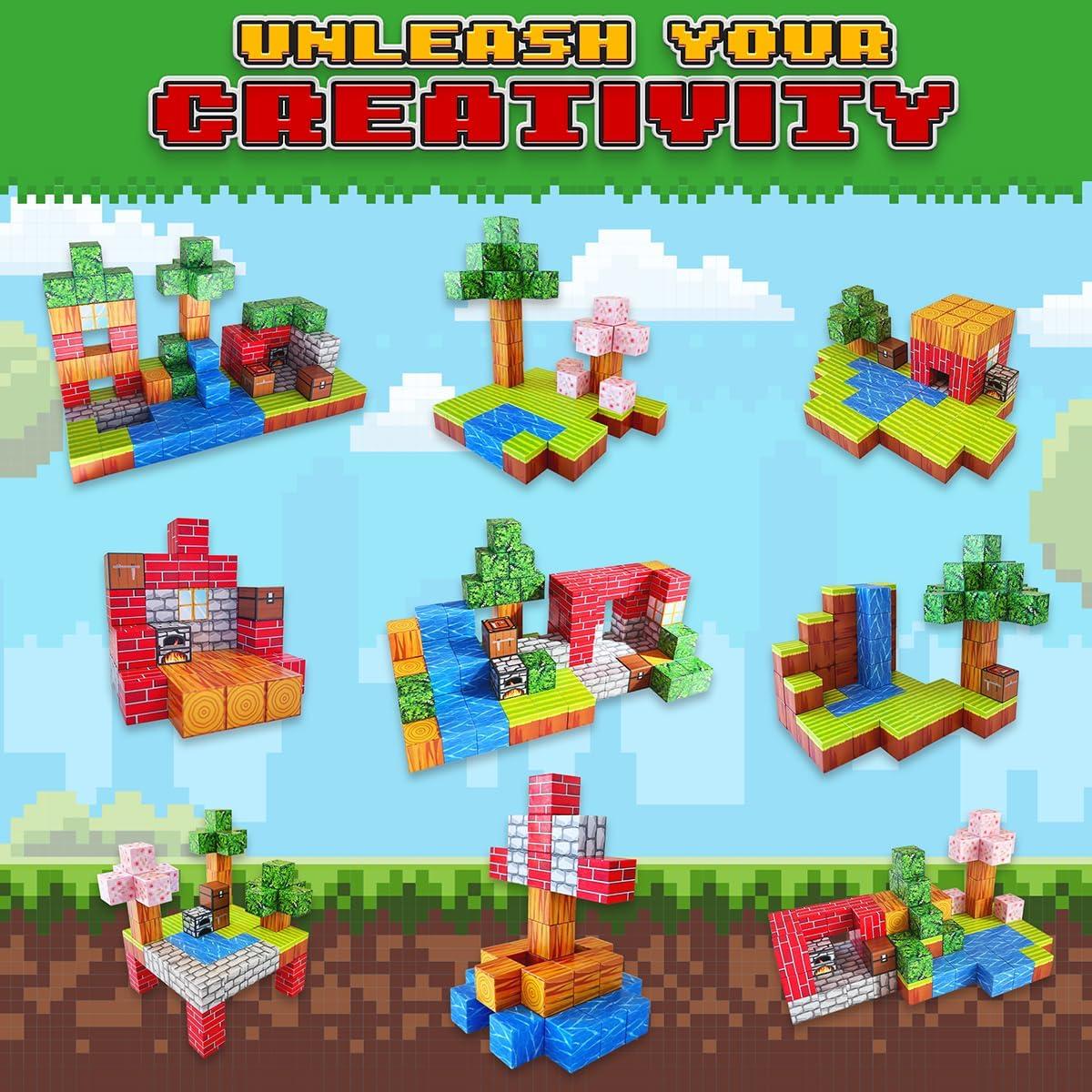 Bloques Magnéticos Educativos Mine Magic World 120 PCS